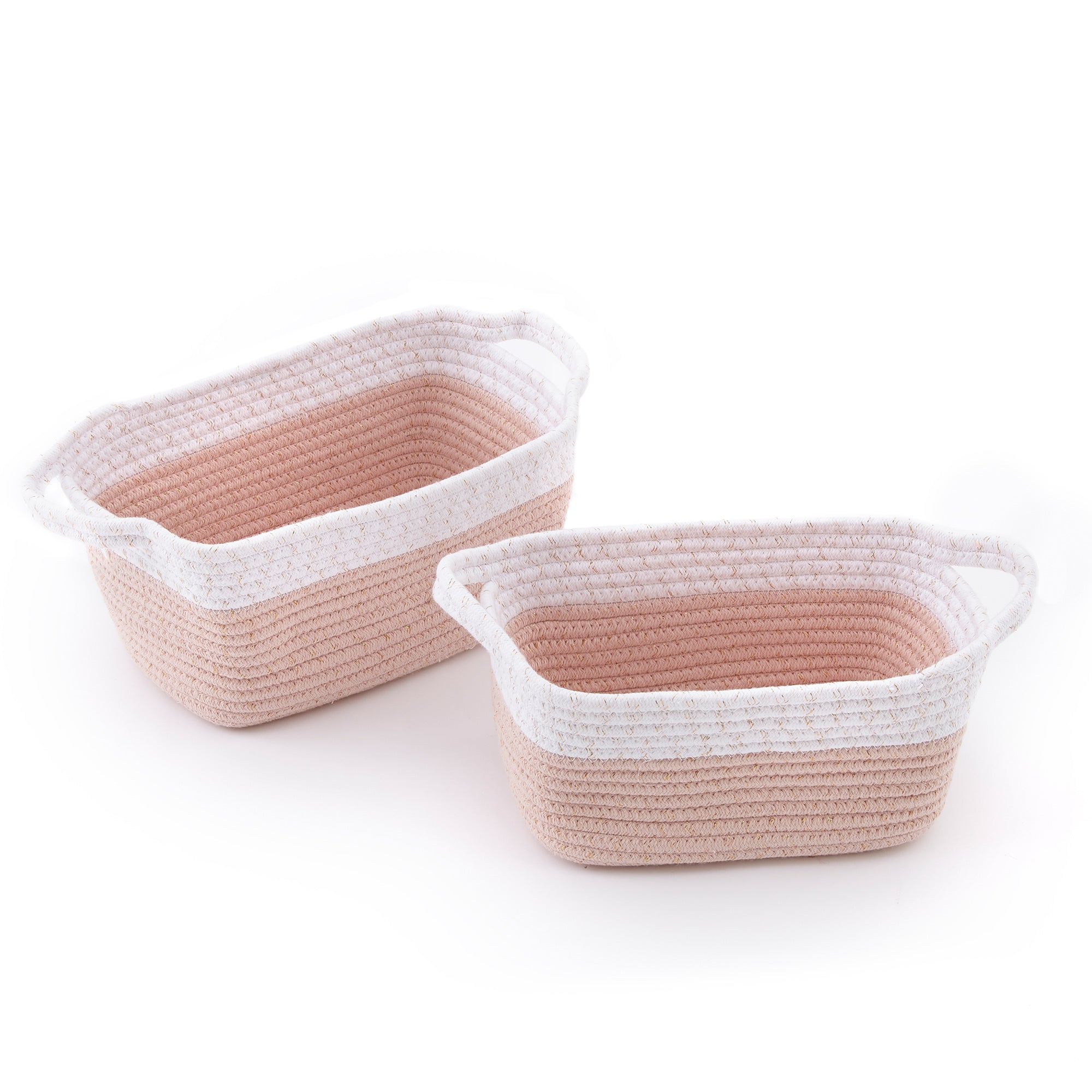 Levtex Home Pink White Rope Storage 2pk Nursery Storage