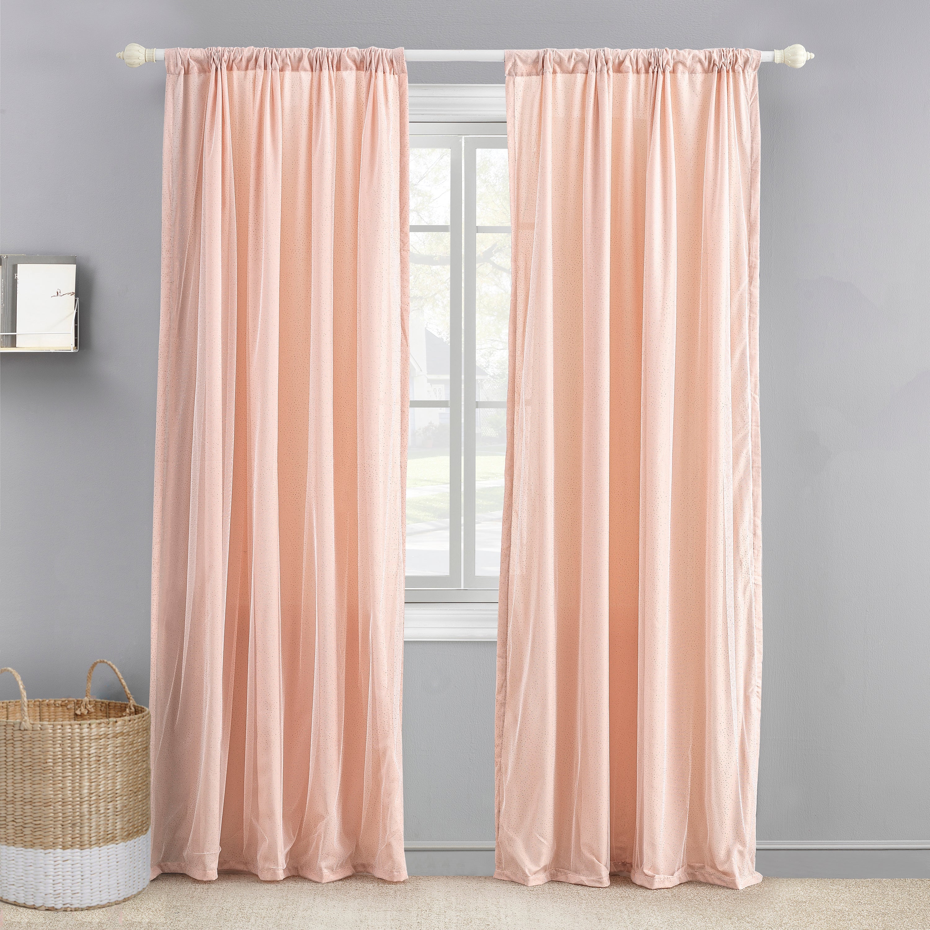 Levtex Home Malia Sparkle Overlay Drape Panel Nursery Drapes