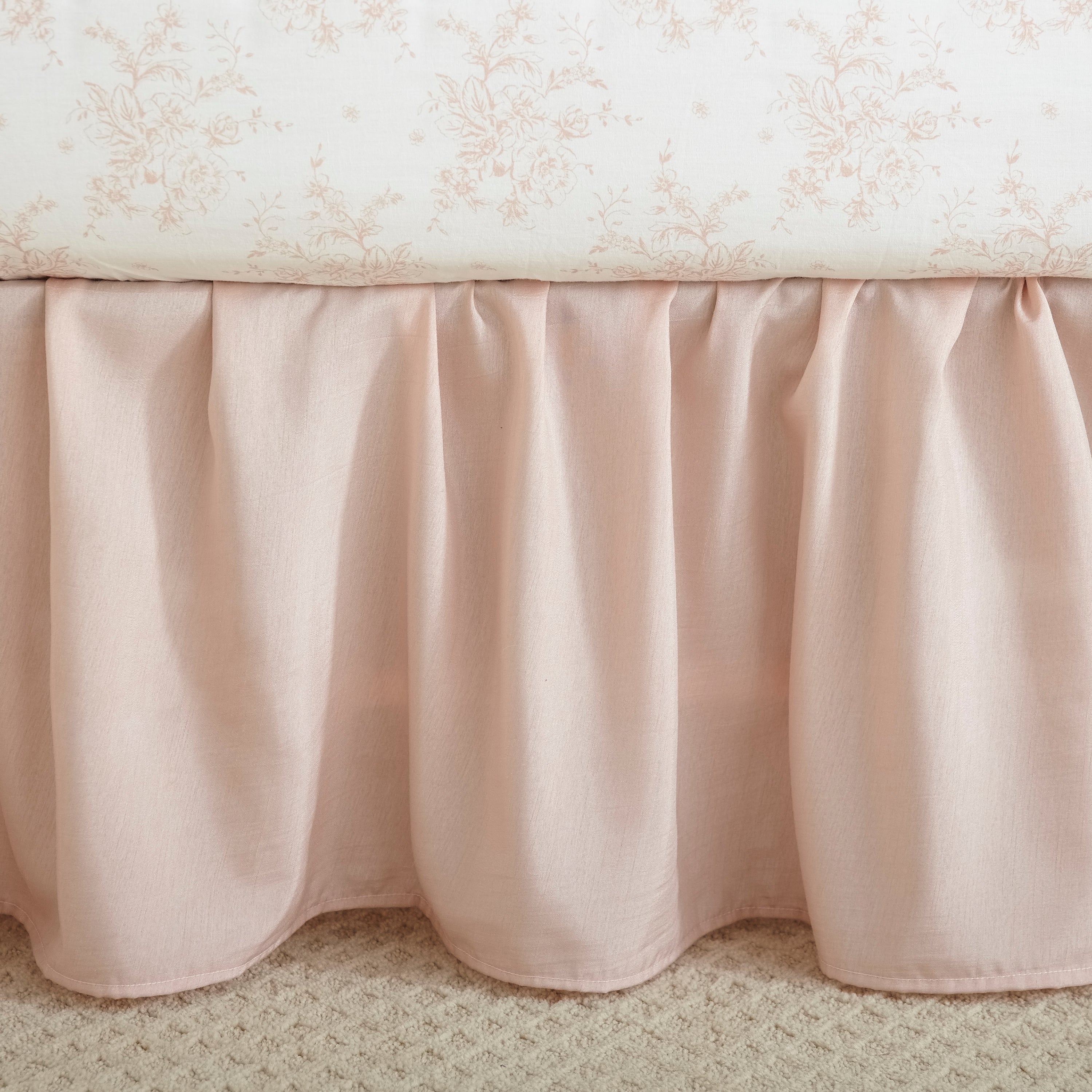 Levtex Home Heritage Blush Velvet 4PC Crib Bedding Set Crib Bedding Sets