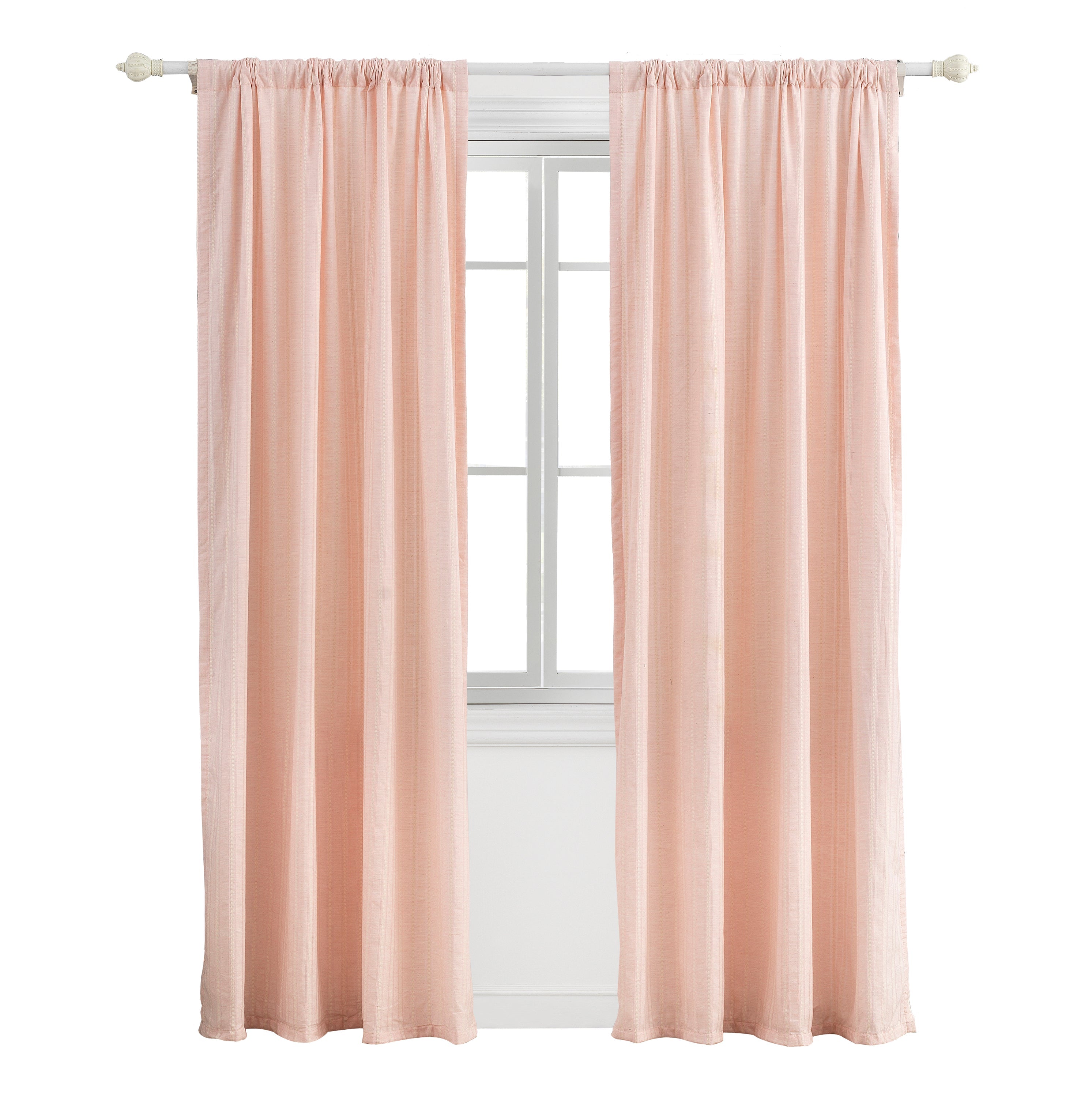 Levtex Home Imani Pink Herringbone Drape Panel Nursery Drapes