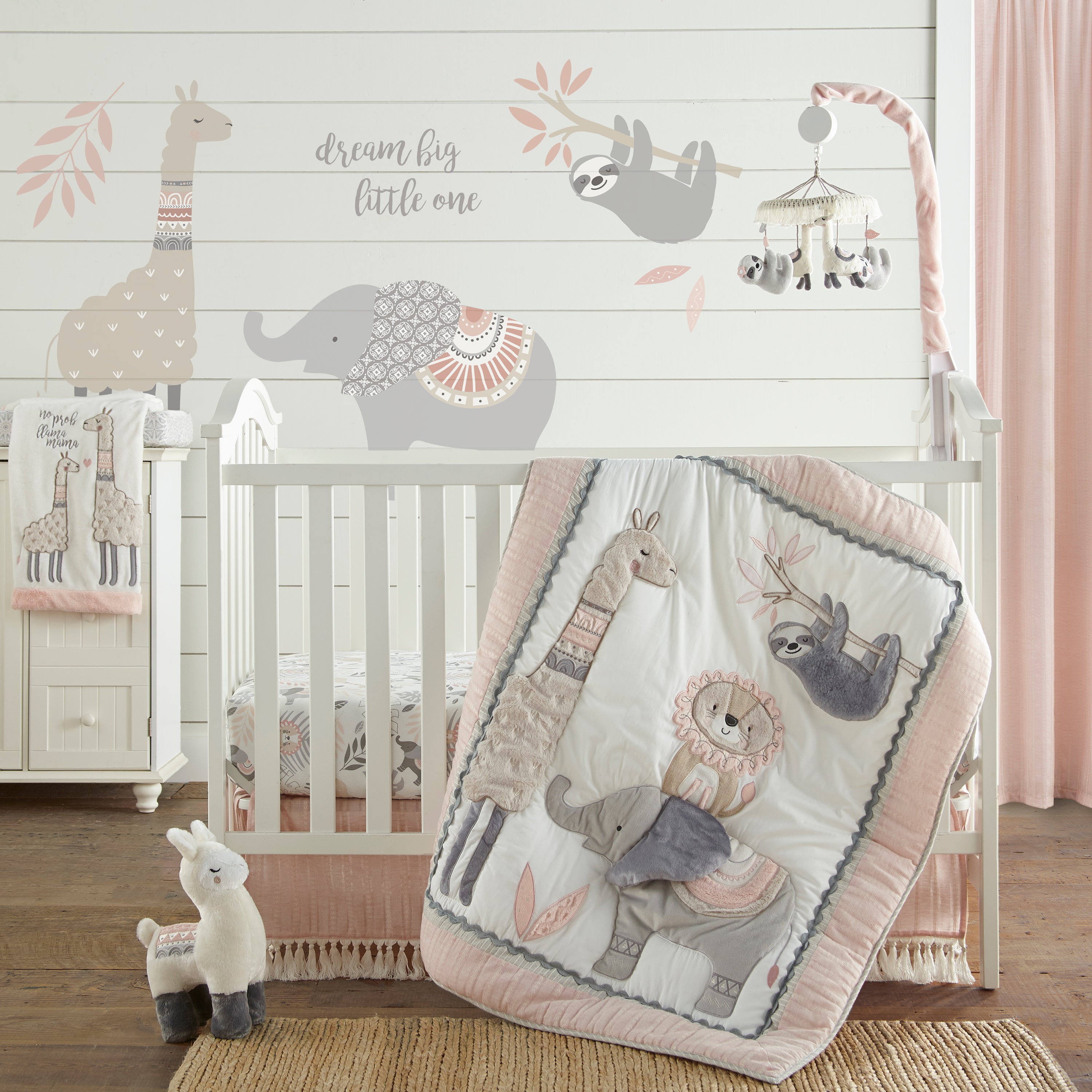 Levtex Home Imani Pink Herringbone Drape Panel Nursery Drapes
