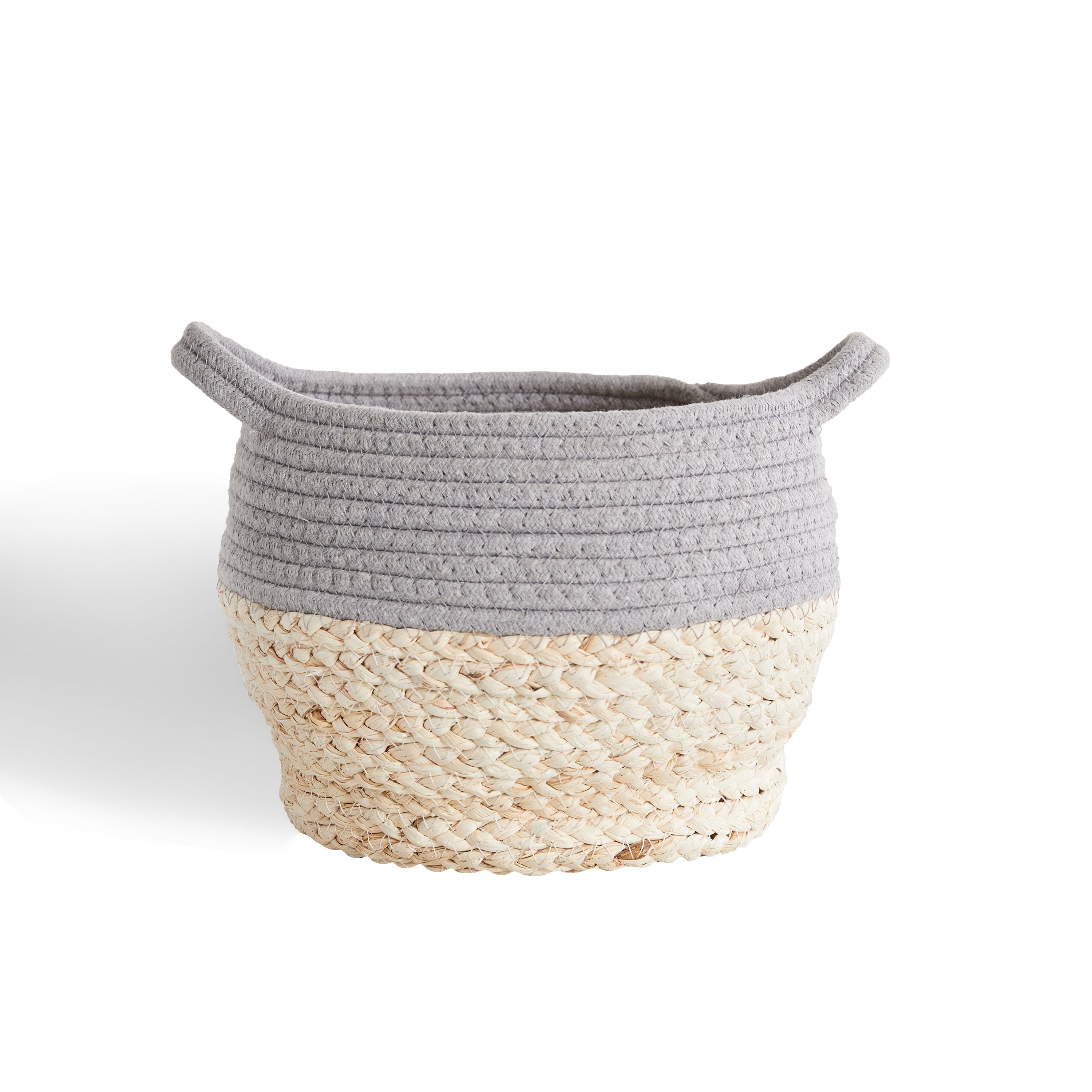 Levtex Home Mozambique Grey Natural Mini Drum Storage Nursery Storage