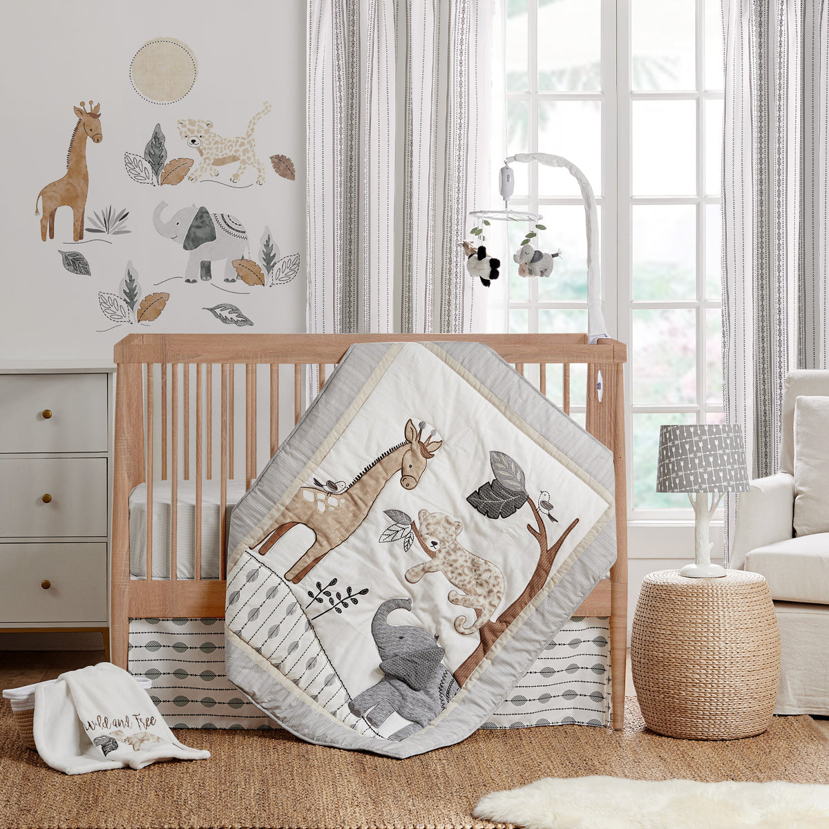 Safari Children's Bedding Sets With Matching Curtains Cot