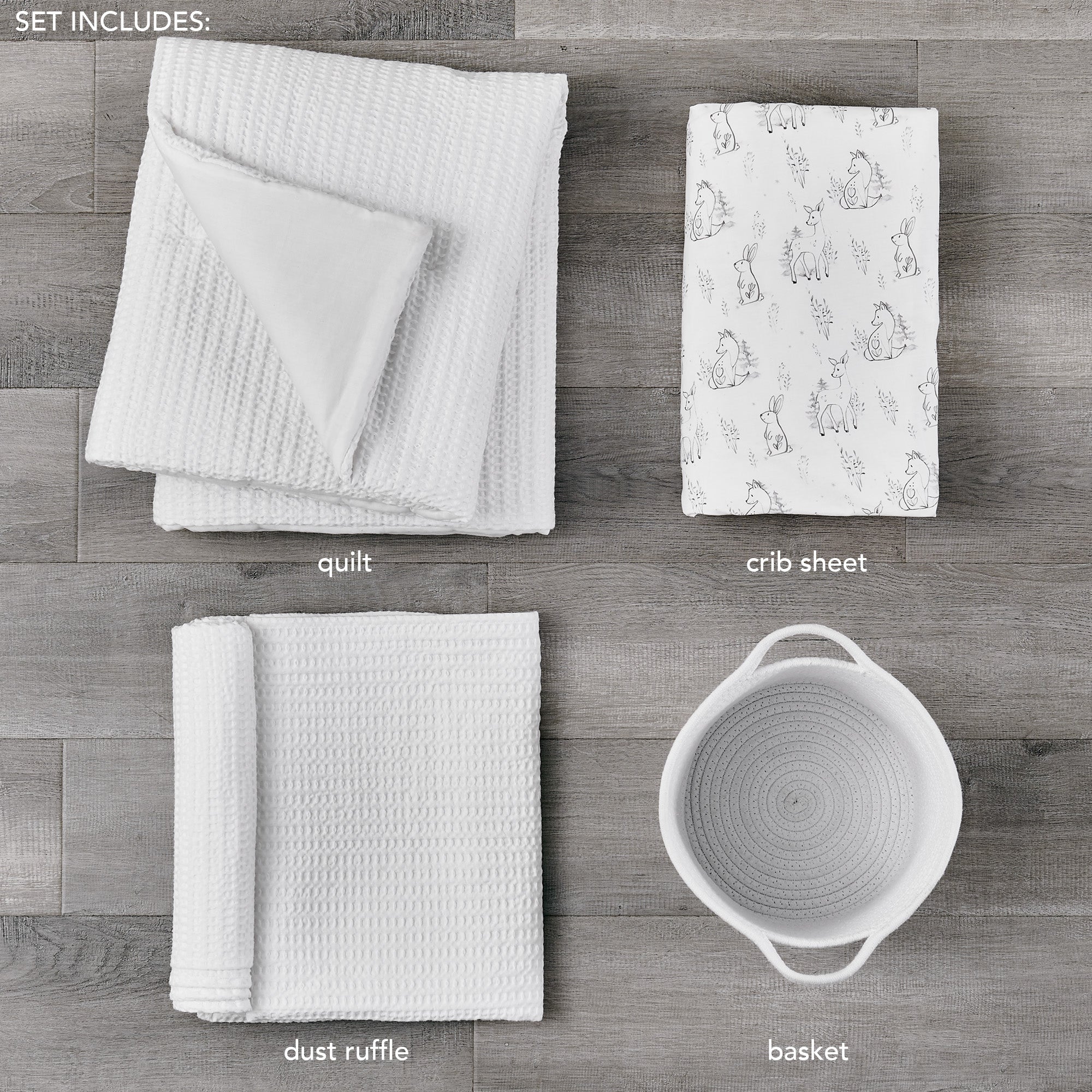 Levtex Home Mills Waffle 4pc Baby Crib Bedding Set Crib Bedding Sets