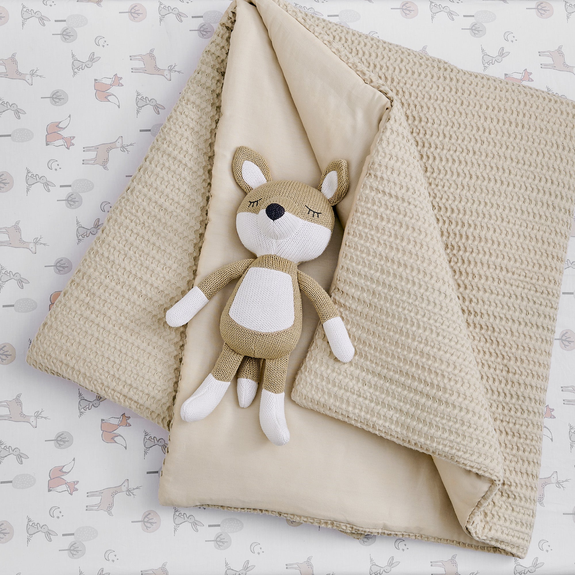 Levtex Home Mills Waffle Taupe Fox Plush Baby Plush Toys