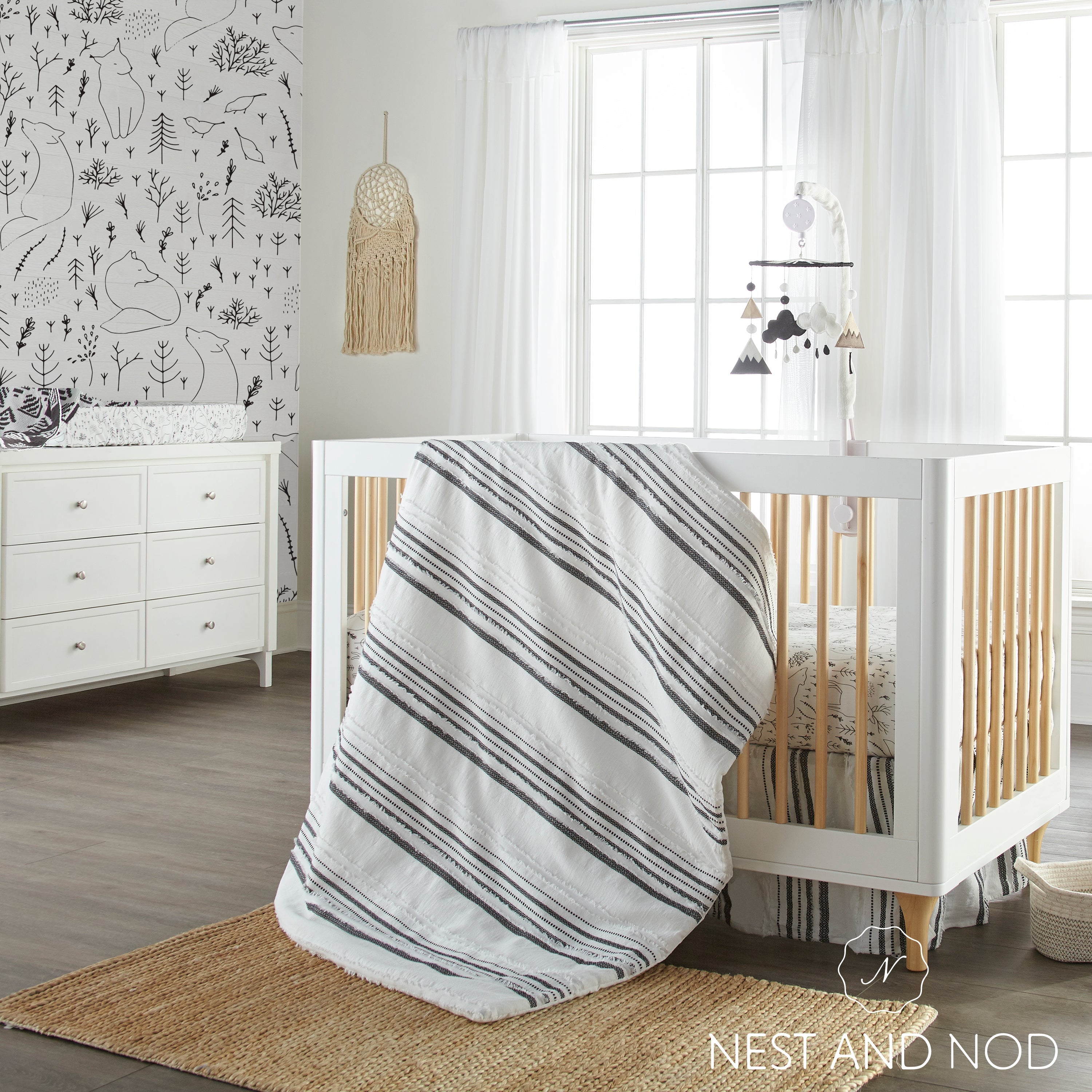 Levtex Home Nico Grey White Rope Storage 2pk Nursery Storage
