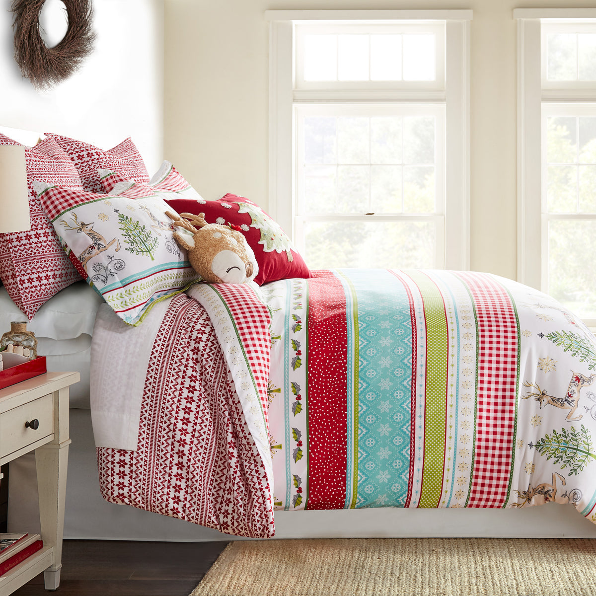Levtex Home - Yuletide - Set copripiumino per letto king size, 106 x 92 cm e due federe