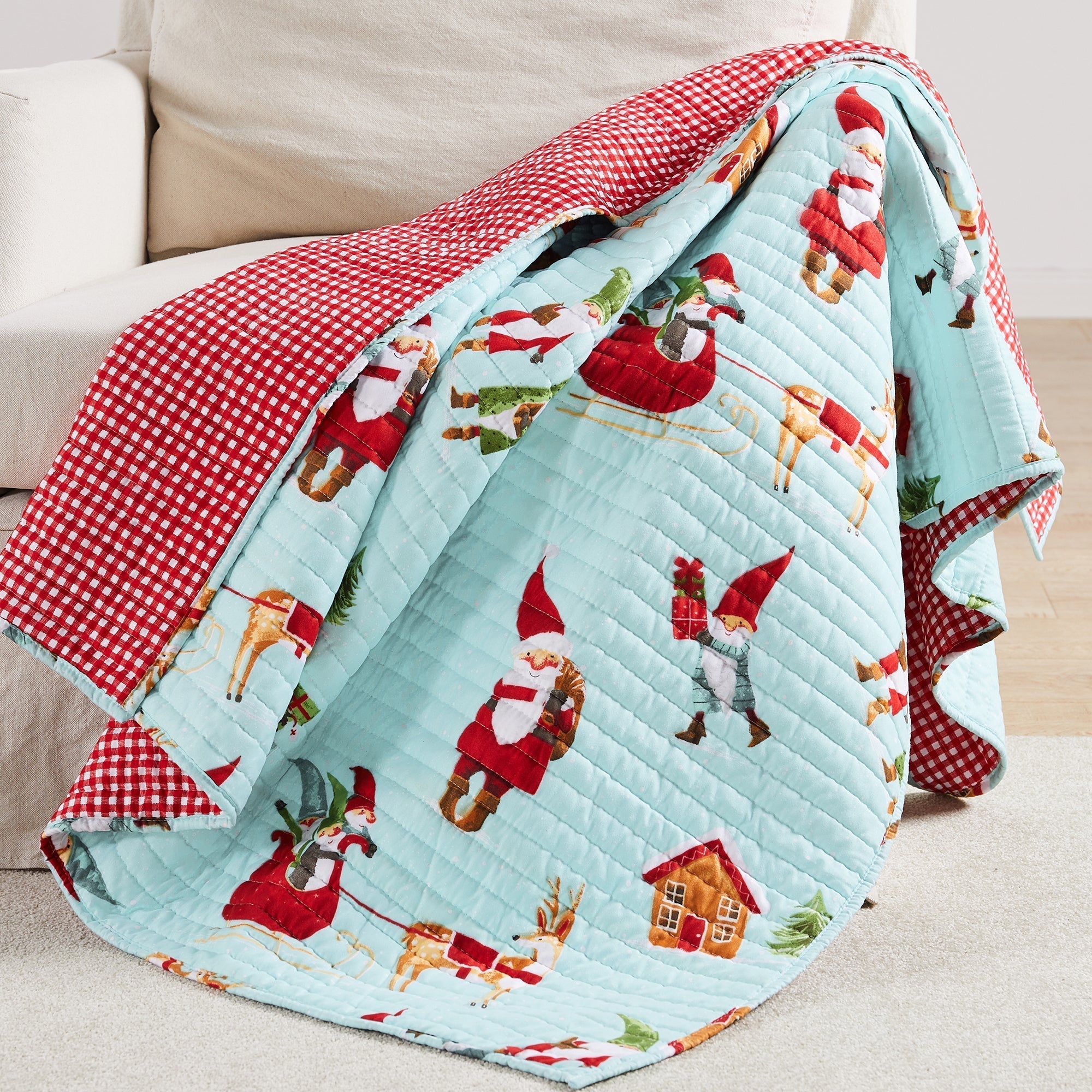 Levtex Home Gnome for the Holidays Quilted Throw Throws