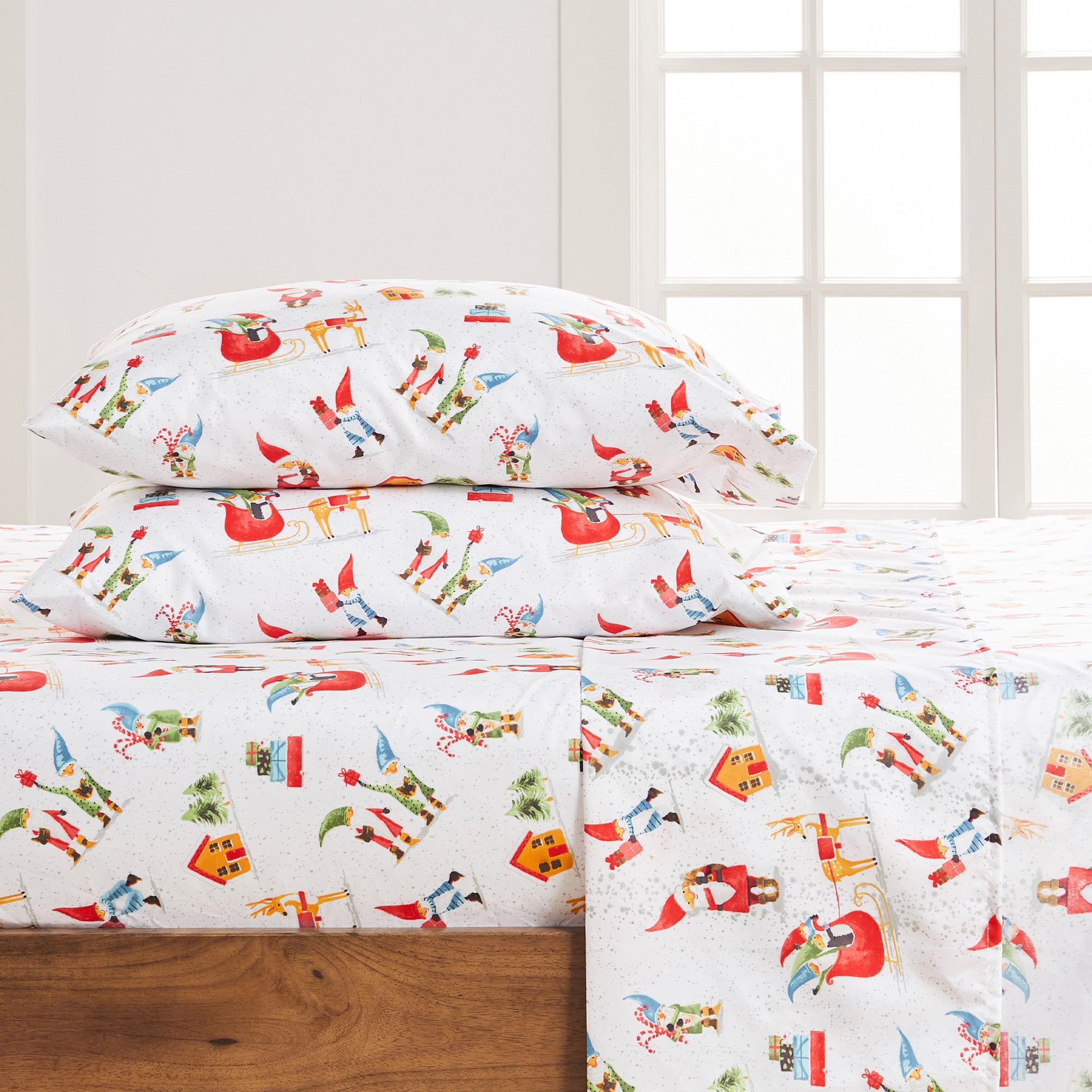 Levtex Home Gnome for the Holidays White Sheet Set Sheets
