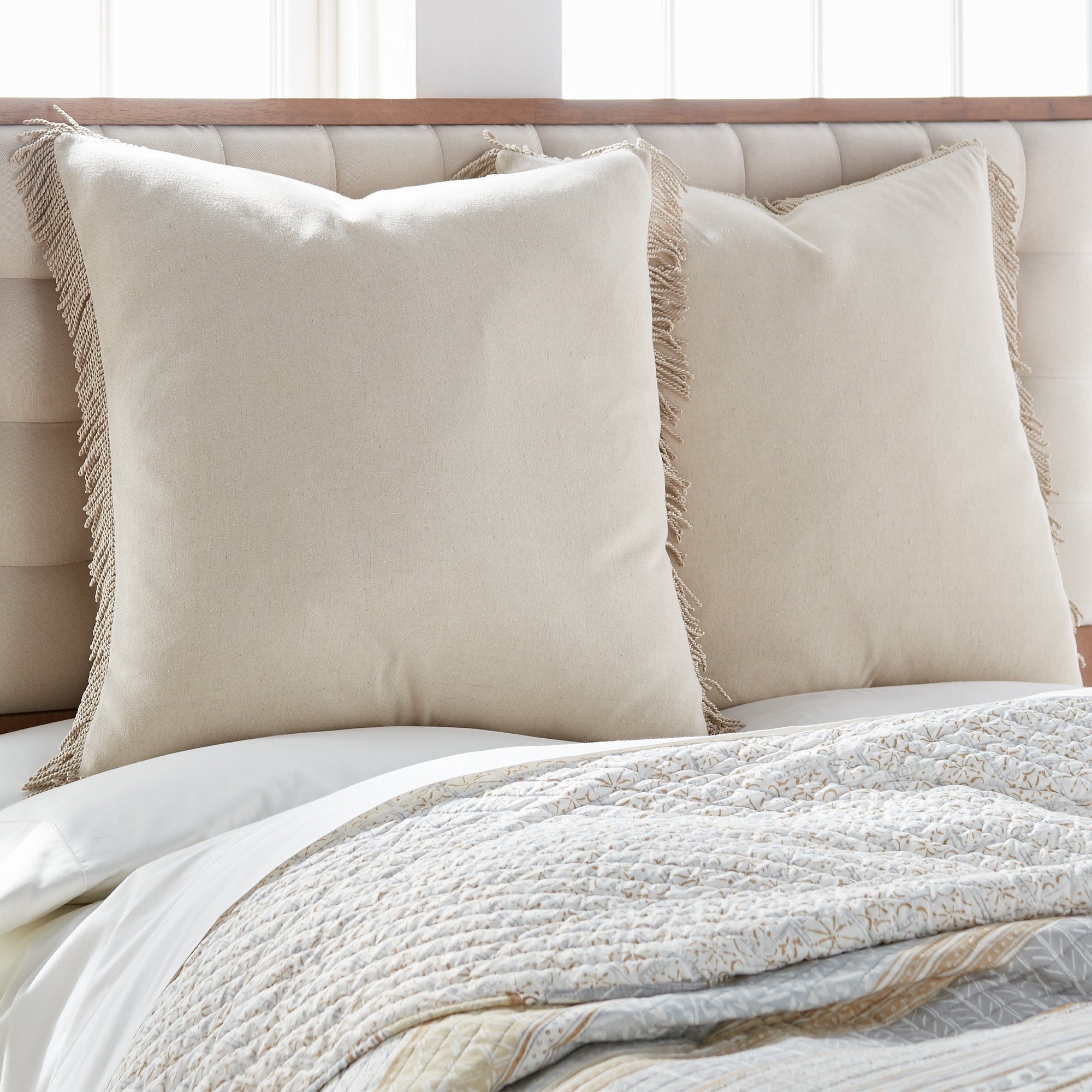 Levtex Home Nina Hessian Tassel Euro Sham Euro Shams