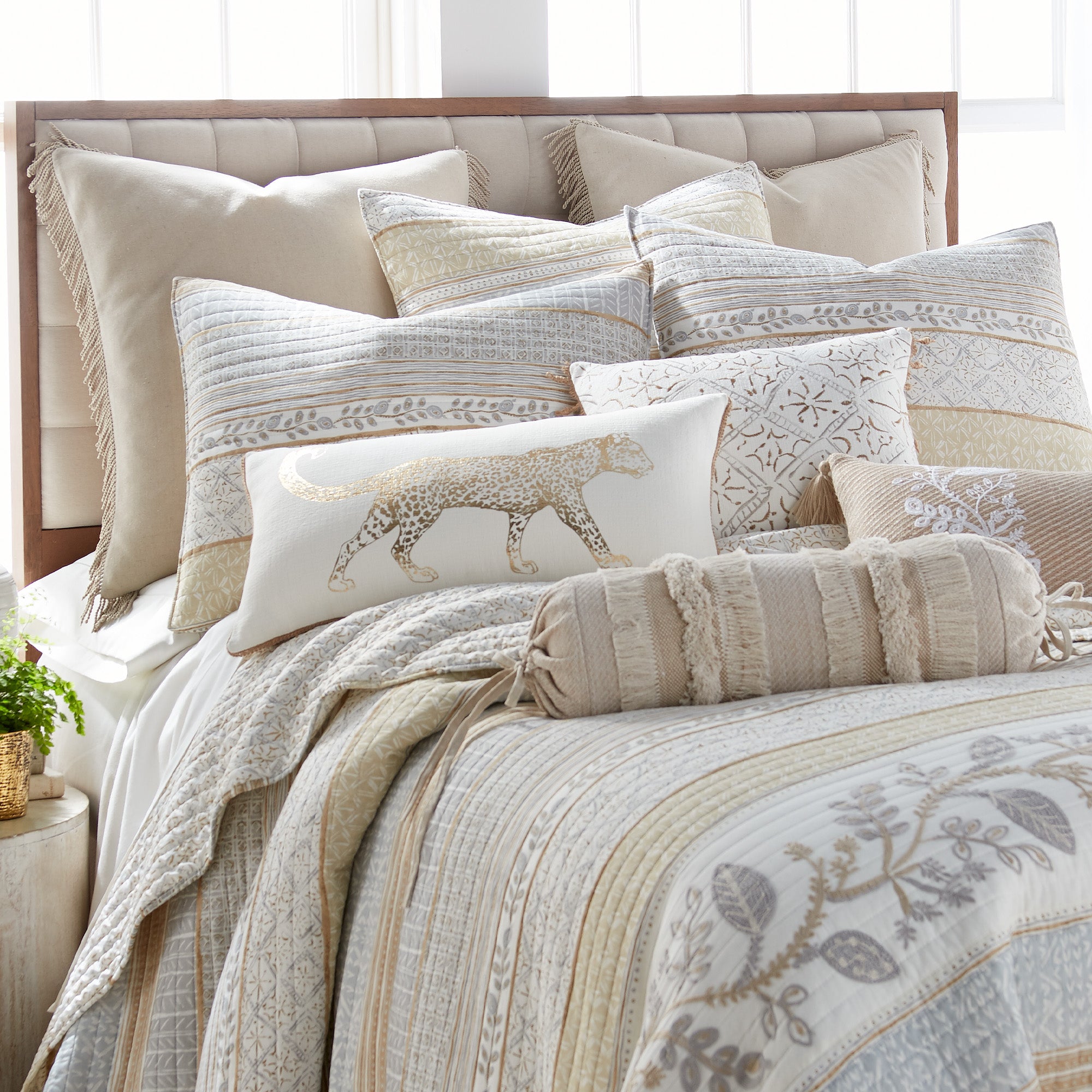 Levtex Home Nina Hessian Tassel Euro Sham Euro Shams