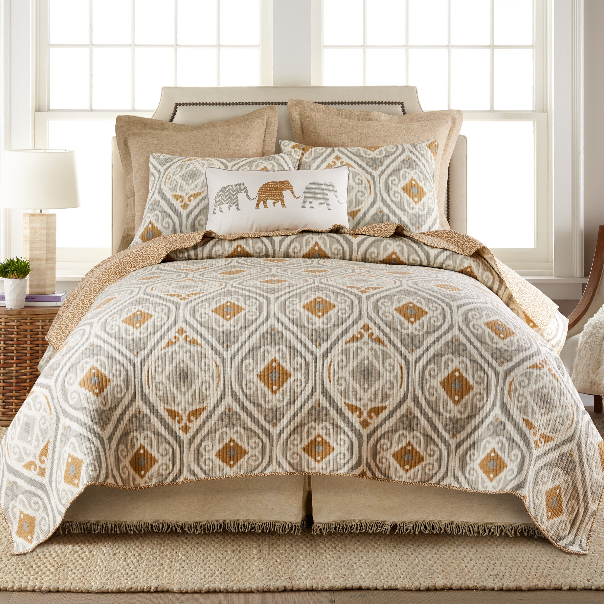 Levtex Home Nina Hessian Filled Euro Sham Euro Shams