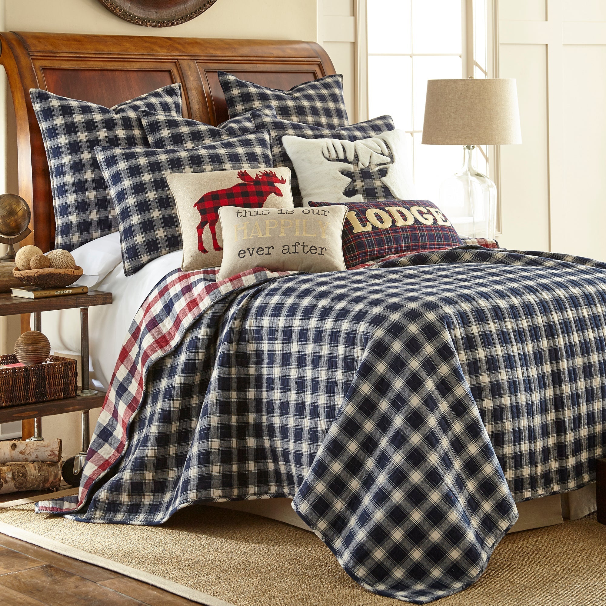 Levtex Home Lodge Sparkle Moose Icon Pillow Decorative Pillows