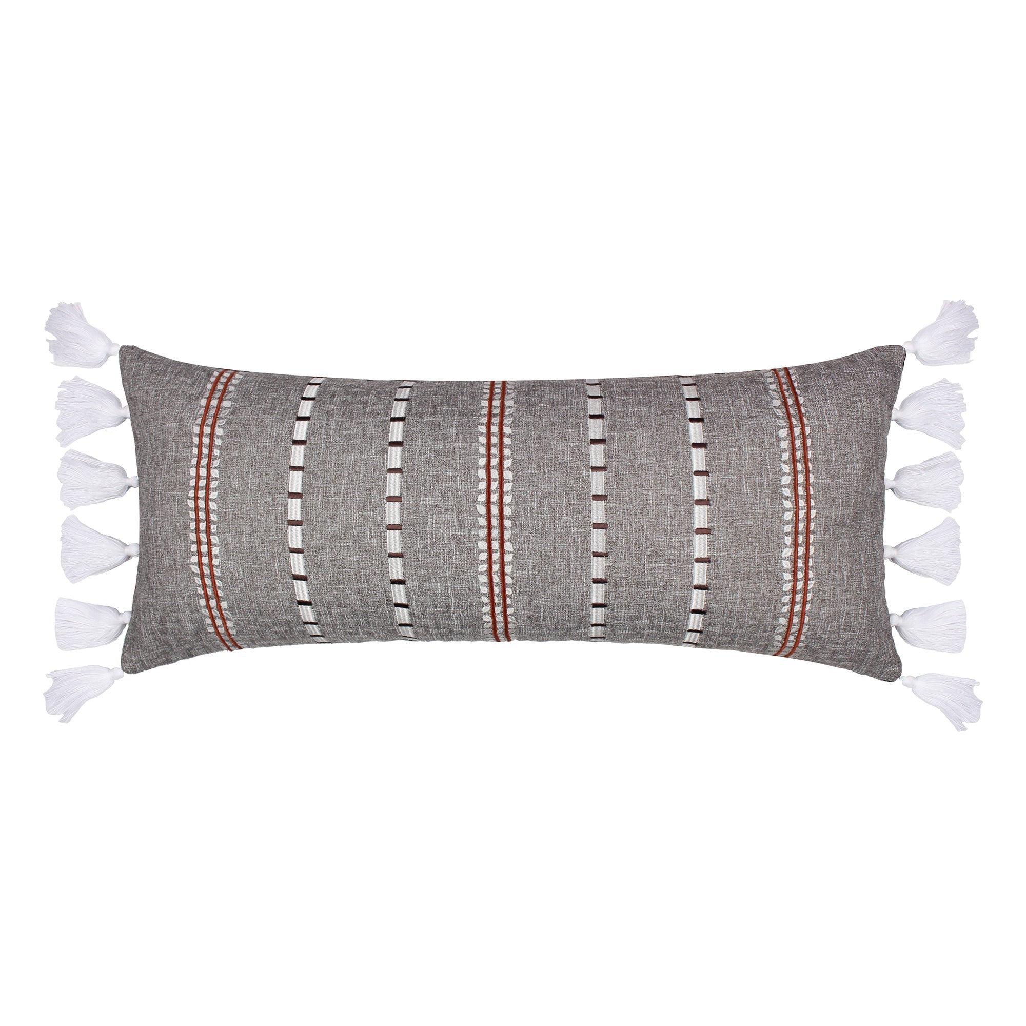 Levtex Home Black Pieced Applique Tassel Pillow Decorative Pillows
