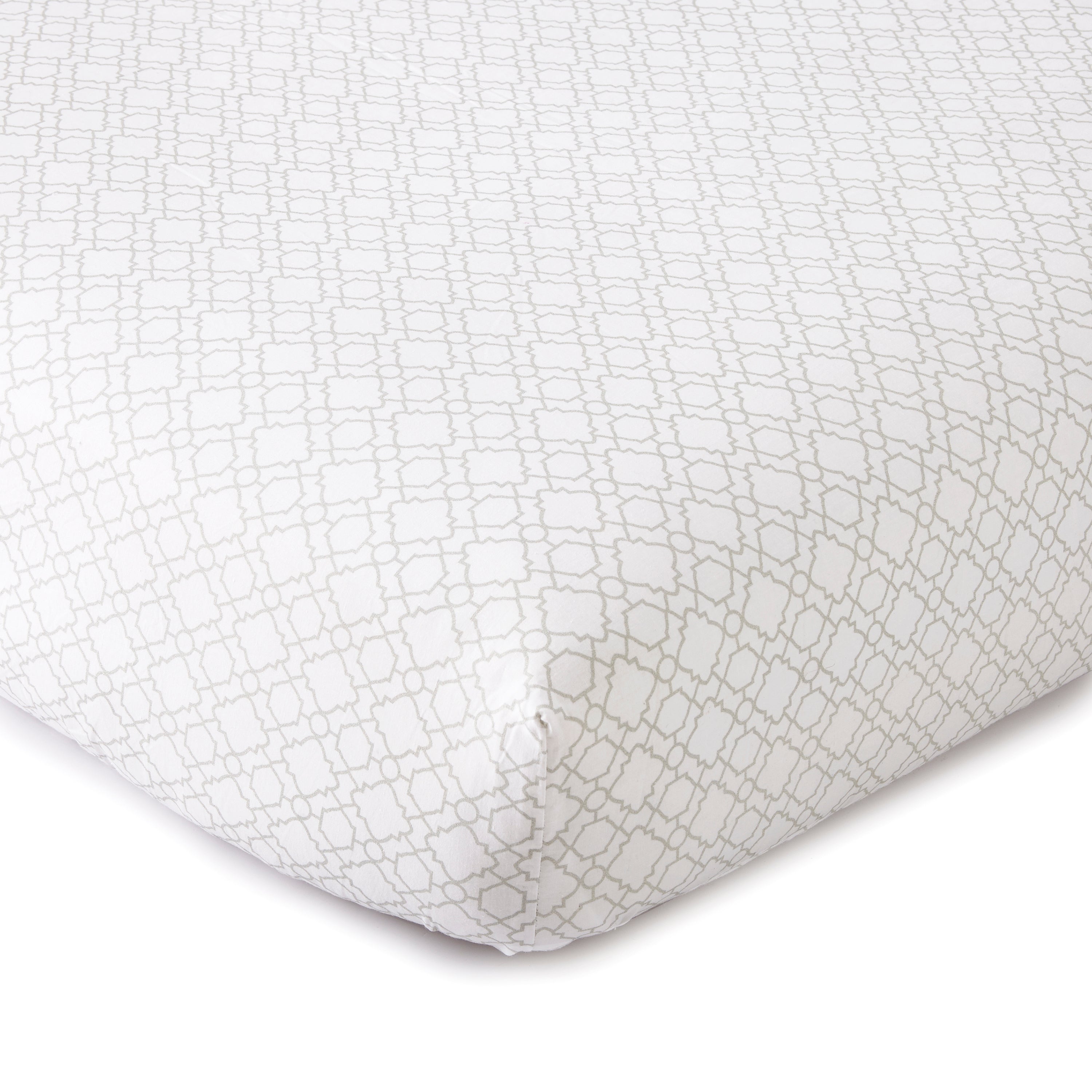 Levtex Home Skylar White Trellis Medallion Cotton Crib Fitted Sheet Crib Fitted Sheets