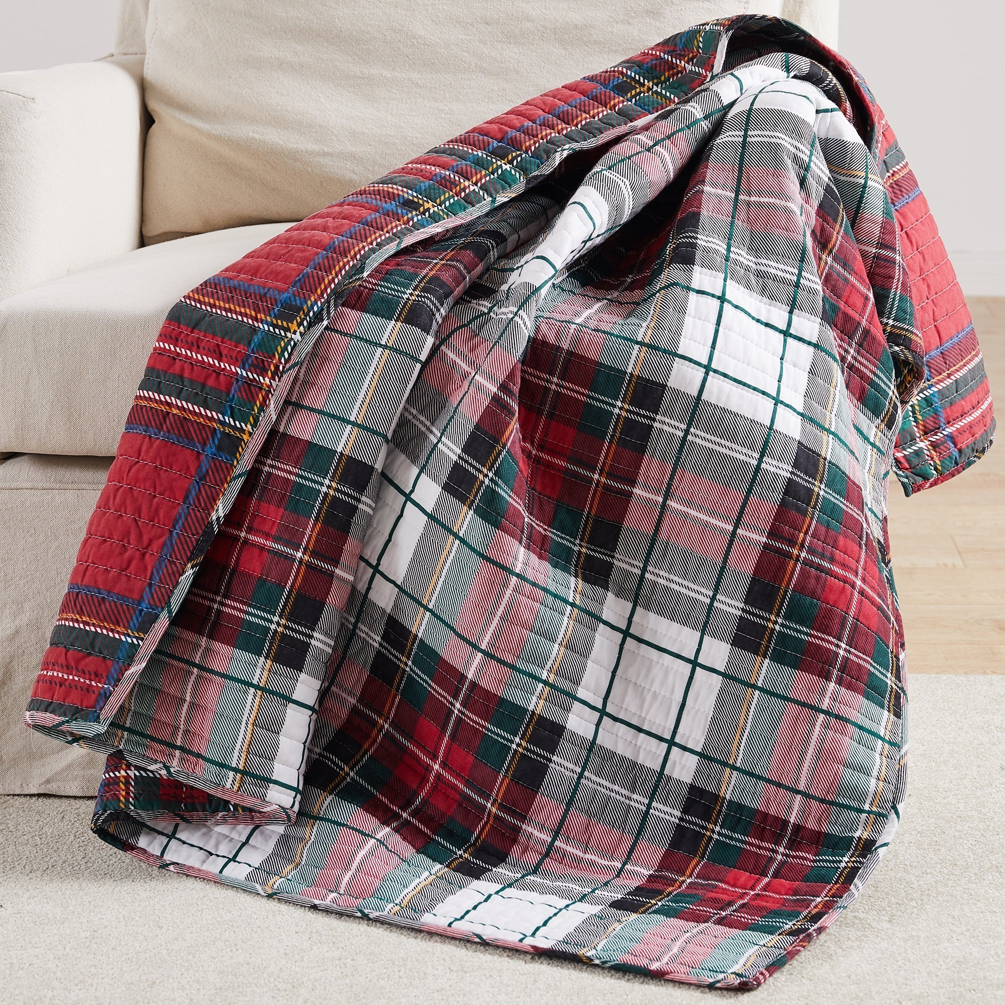 Levtex Home Spencer Plaid Quilted Throw Throws