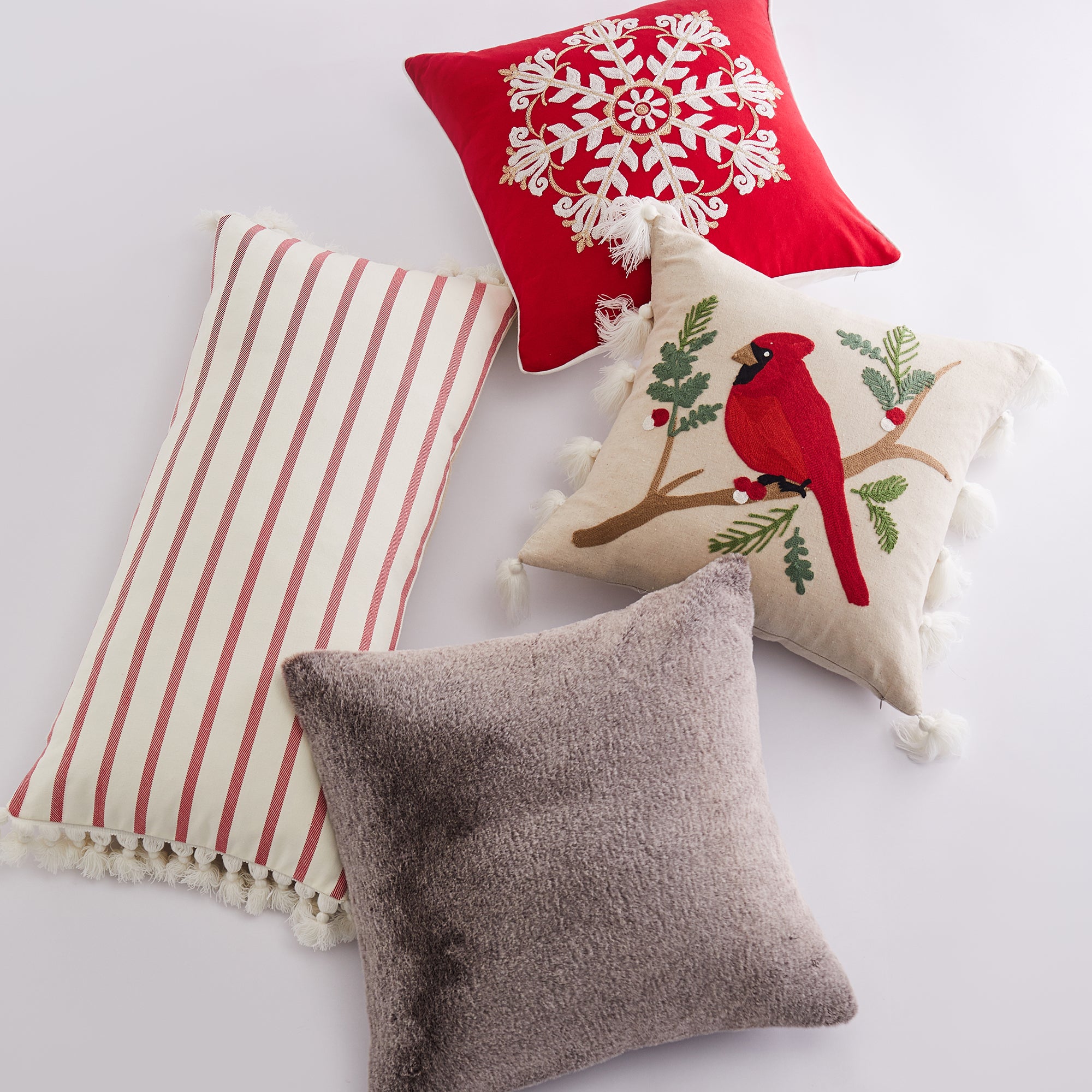 Levtex Home Joy Birds Stripe Tassel Pillow Decorative Pillows