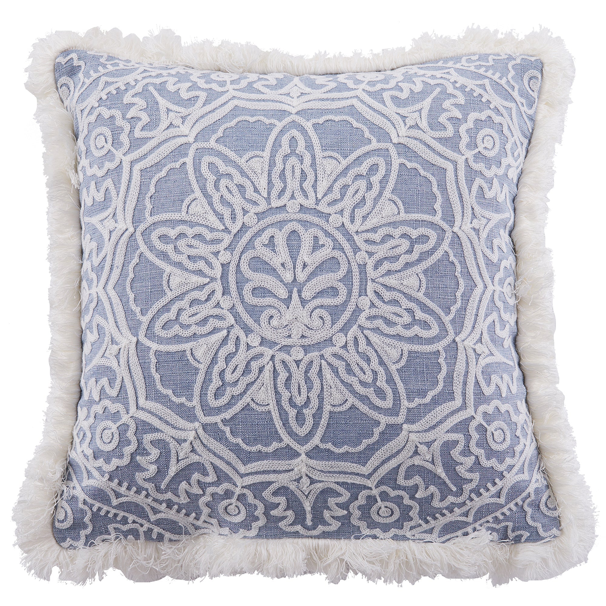 Levtex Home Bennett Embroidered Fringe Pillow Decorative Pillows