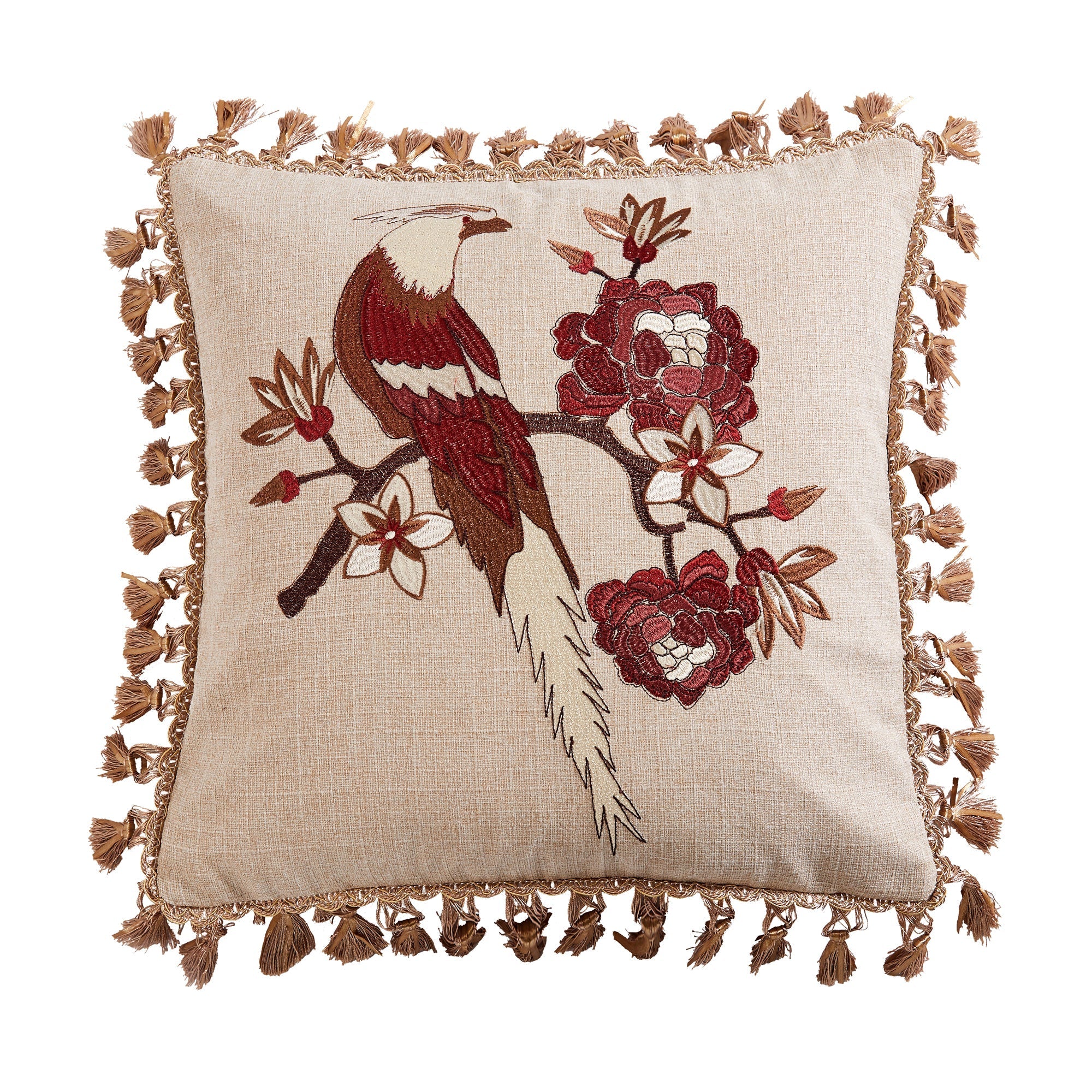 Levtex Home VL Astrid Bird Tassel Pillow 18x18 Decorative Pillows