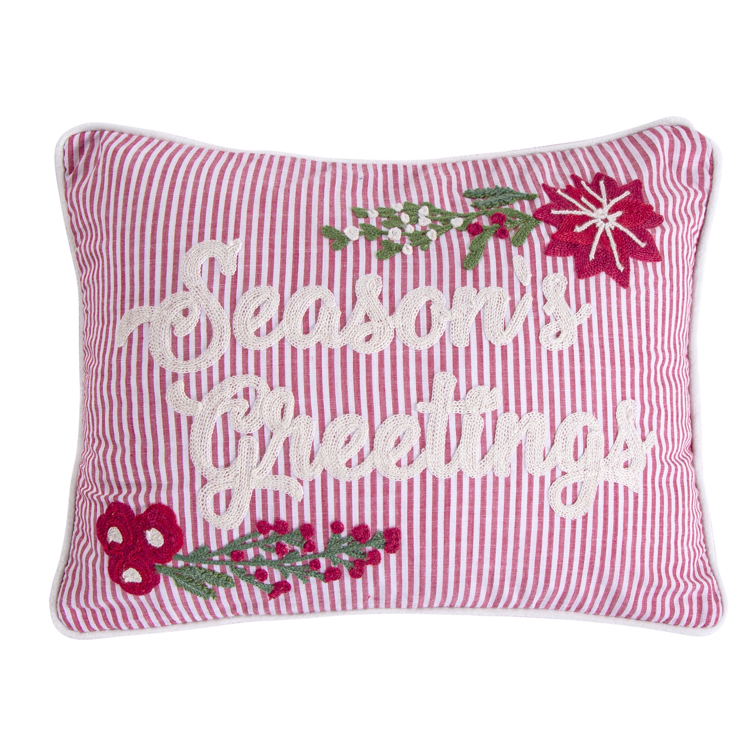 Sleigh Bells Seasons Greetings Pillow 14X18"