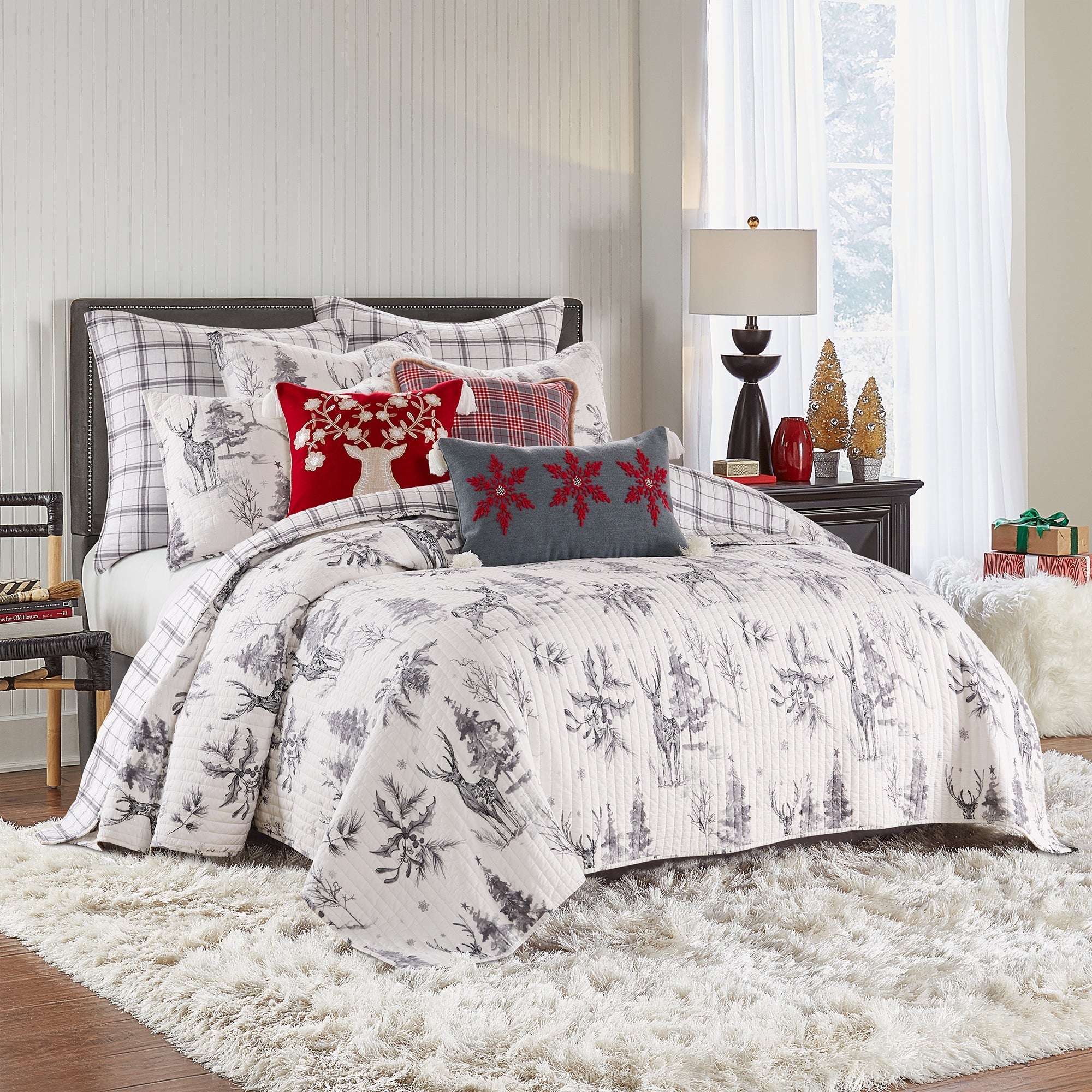 Levtex Home Sleigh Bells Grey Quilt Quilts