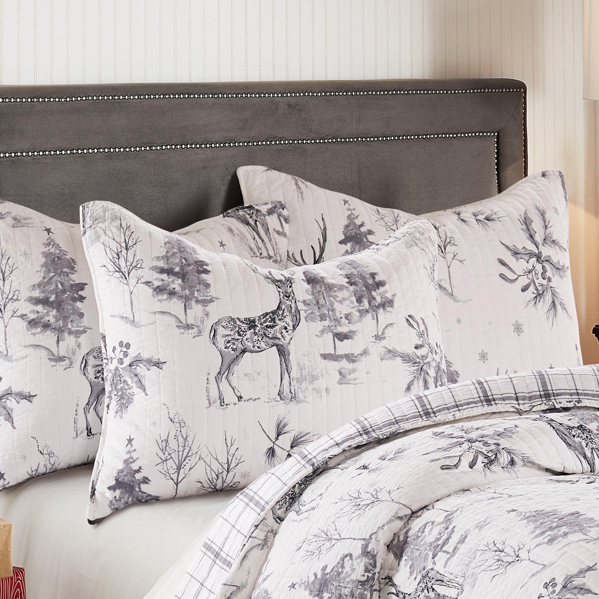Levtex Home Sleigh Bells Grey Quilt Quilts