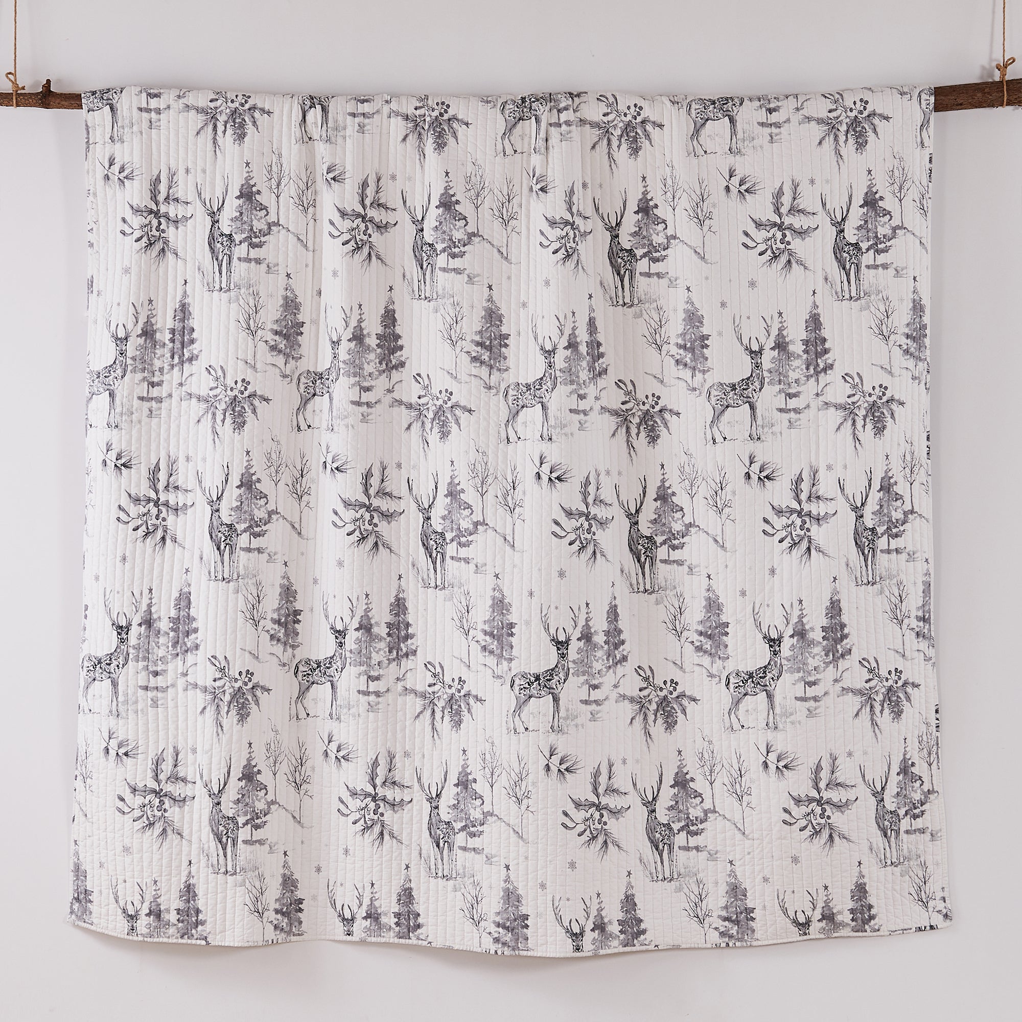 Levtex Home Sleigh Bells Grey Quilt Quilts