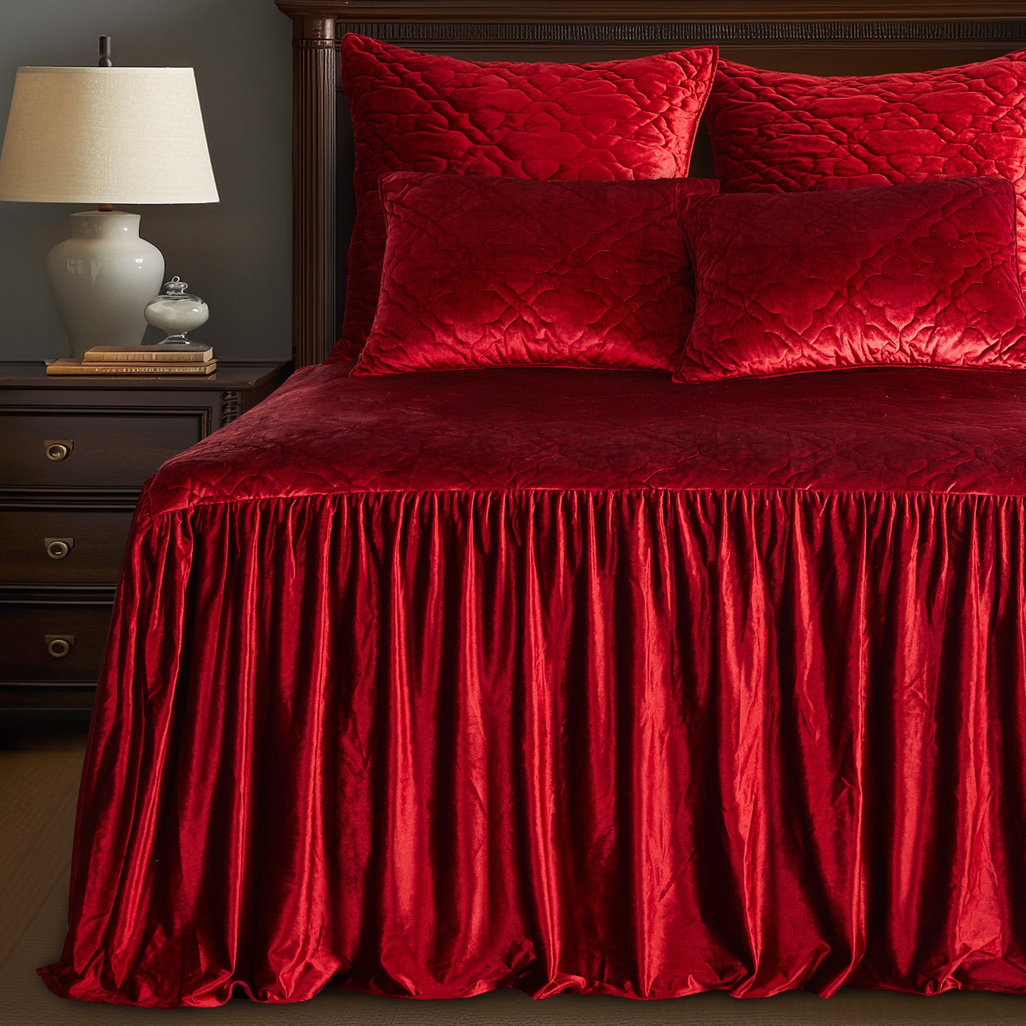 Caserta Velvet Red Bedspread