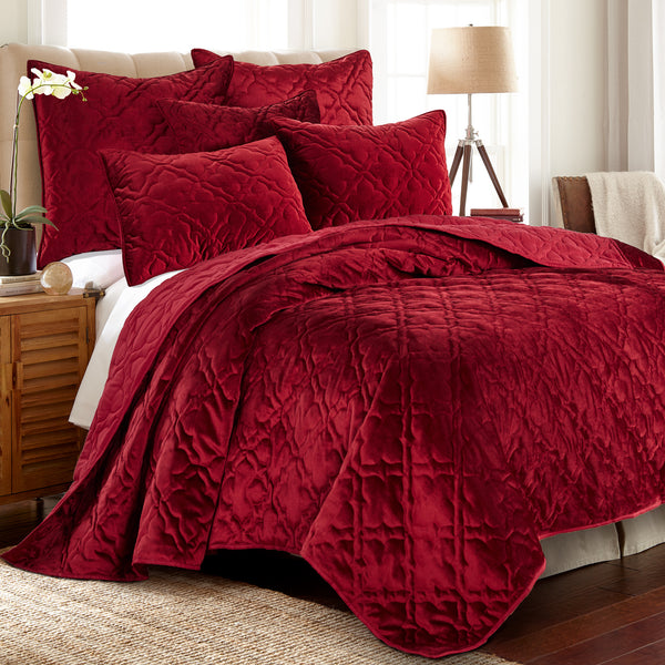 Birch Hill BH Caserta Velvet Red Quilt - Polyester – Levtex Home
