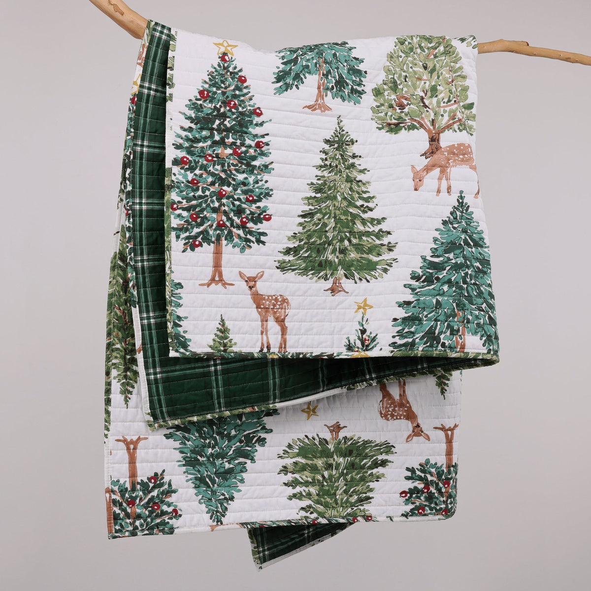 Christmas Grove Quilted Throw