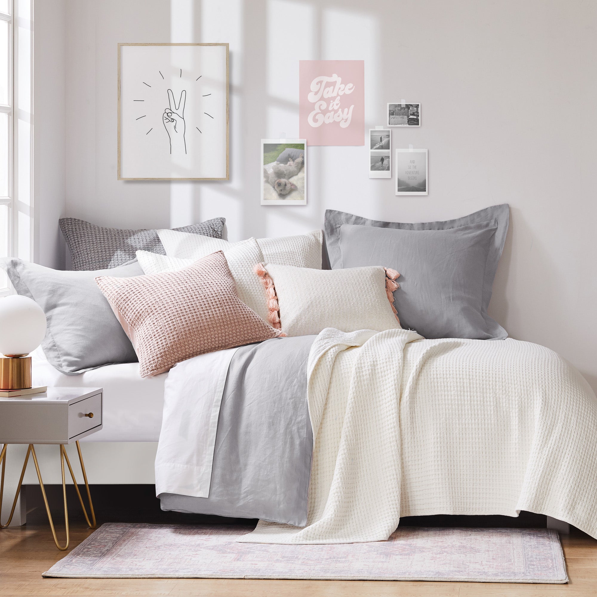Mills Waffle Cream Quilt Set