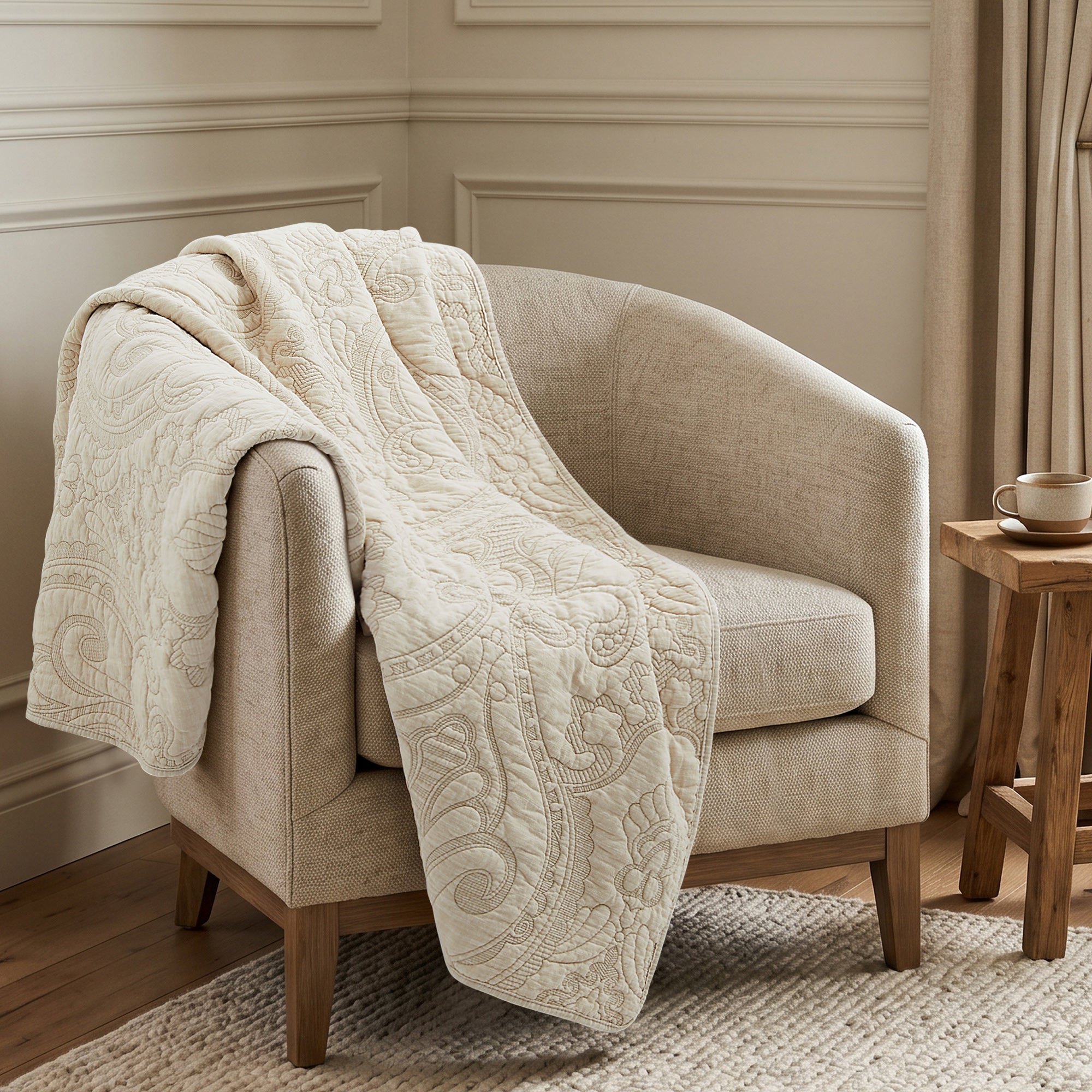 Helena Sage Quilted Throw