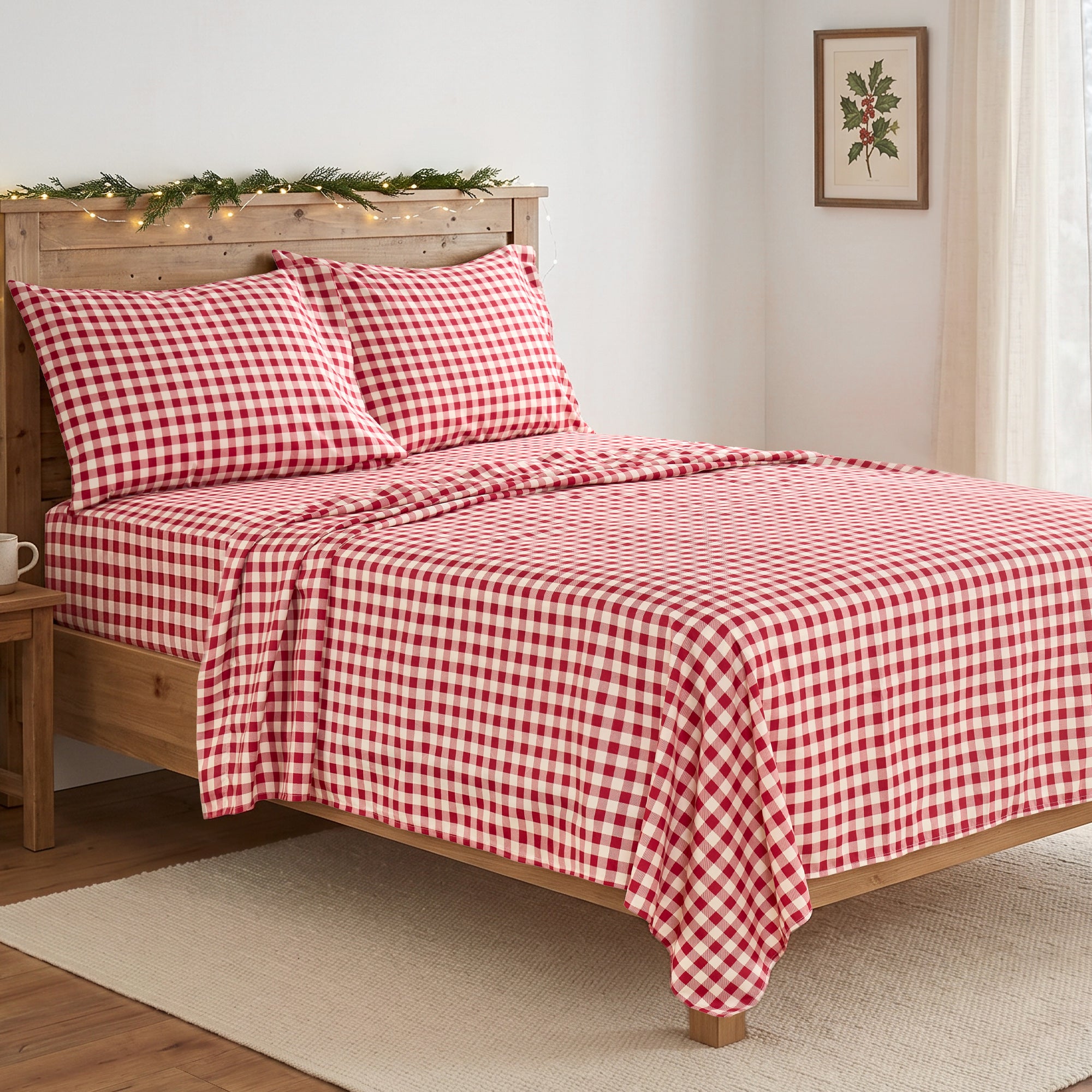 Home For Christmas Sheet Set - Red Gingham