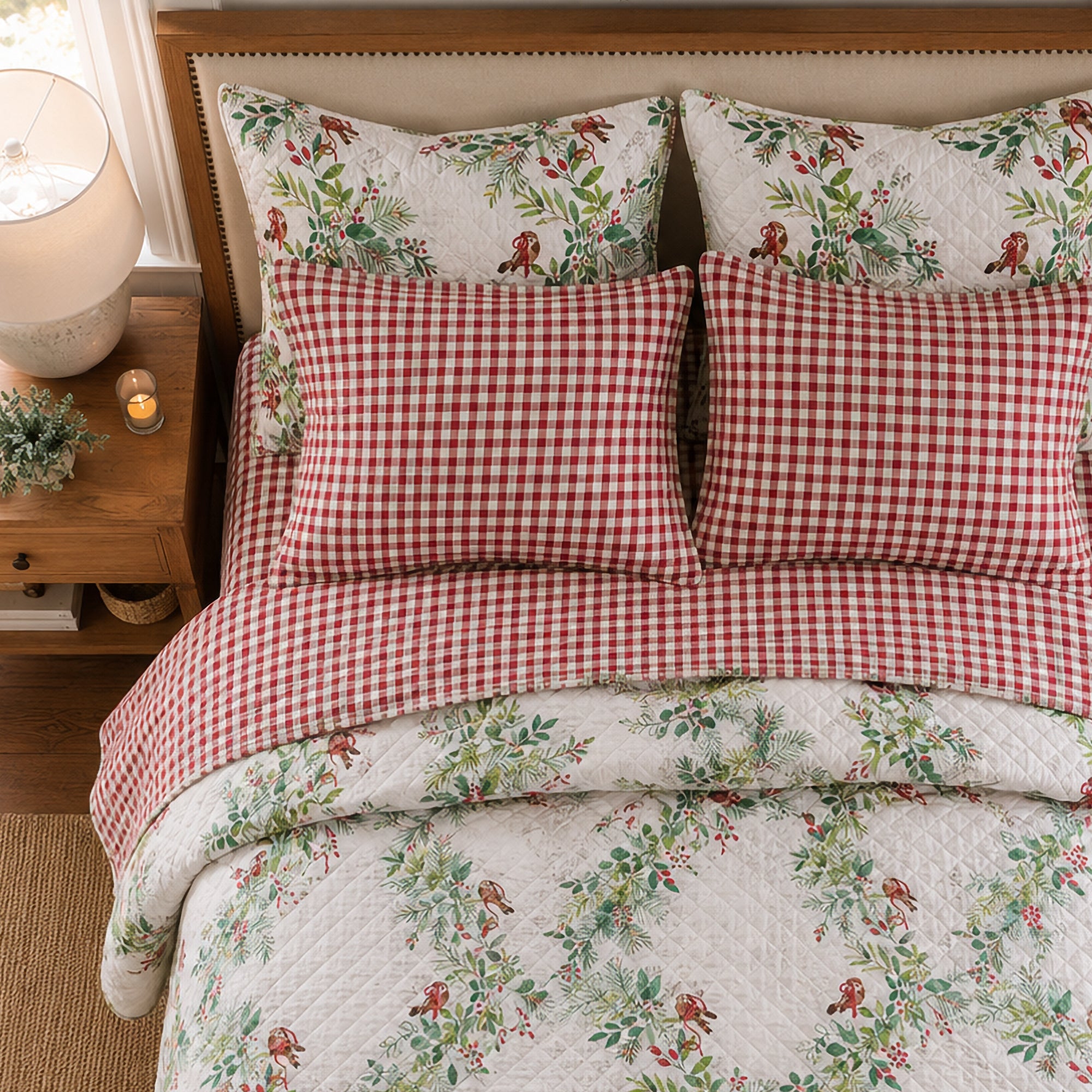 Home For Christmas Sheet Set - Red Gingham