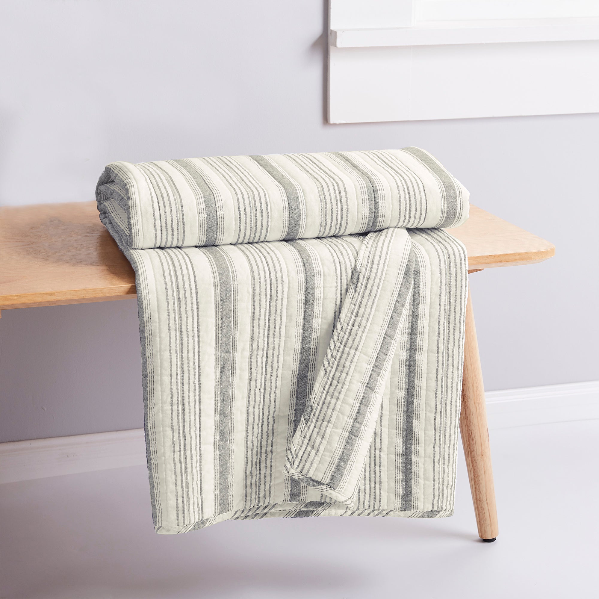 Rochelle Stripe Quilted Throw