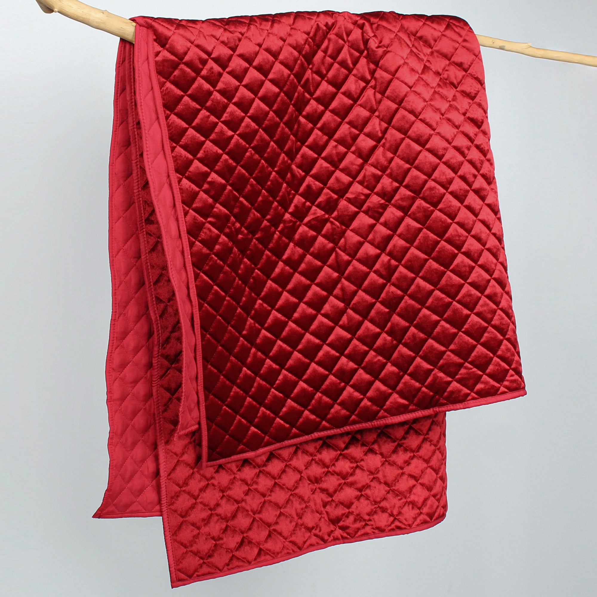 Red Velvet Quilted Throw