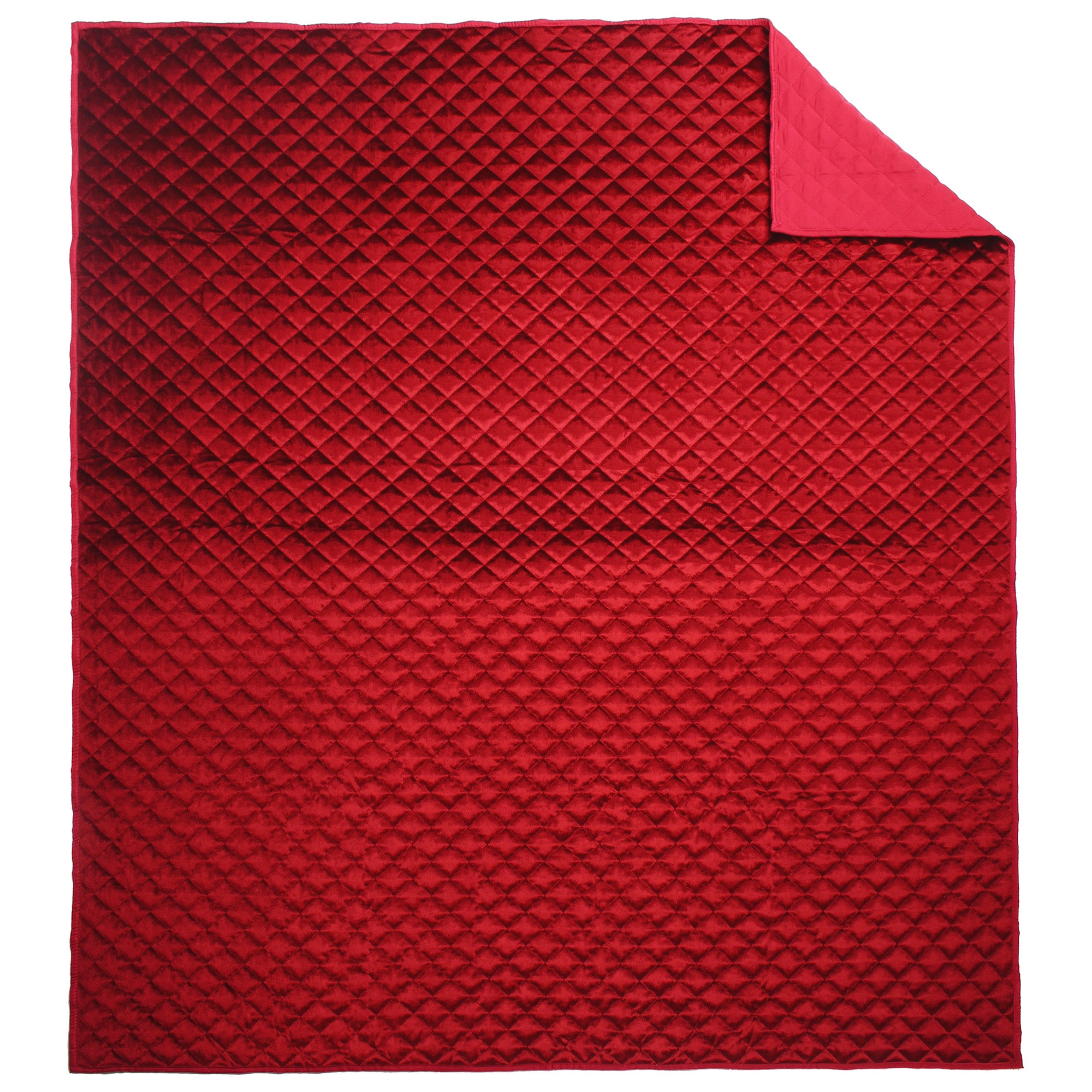 Red Velvet Quilted Throw