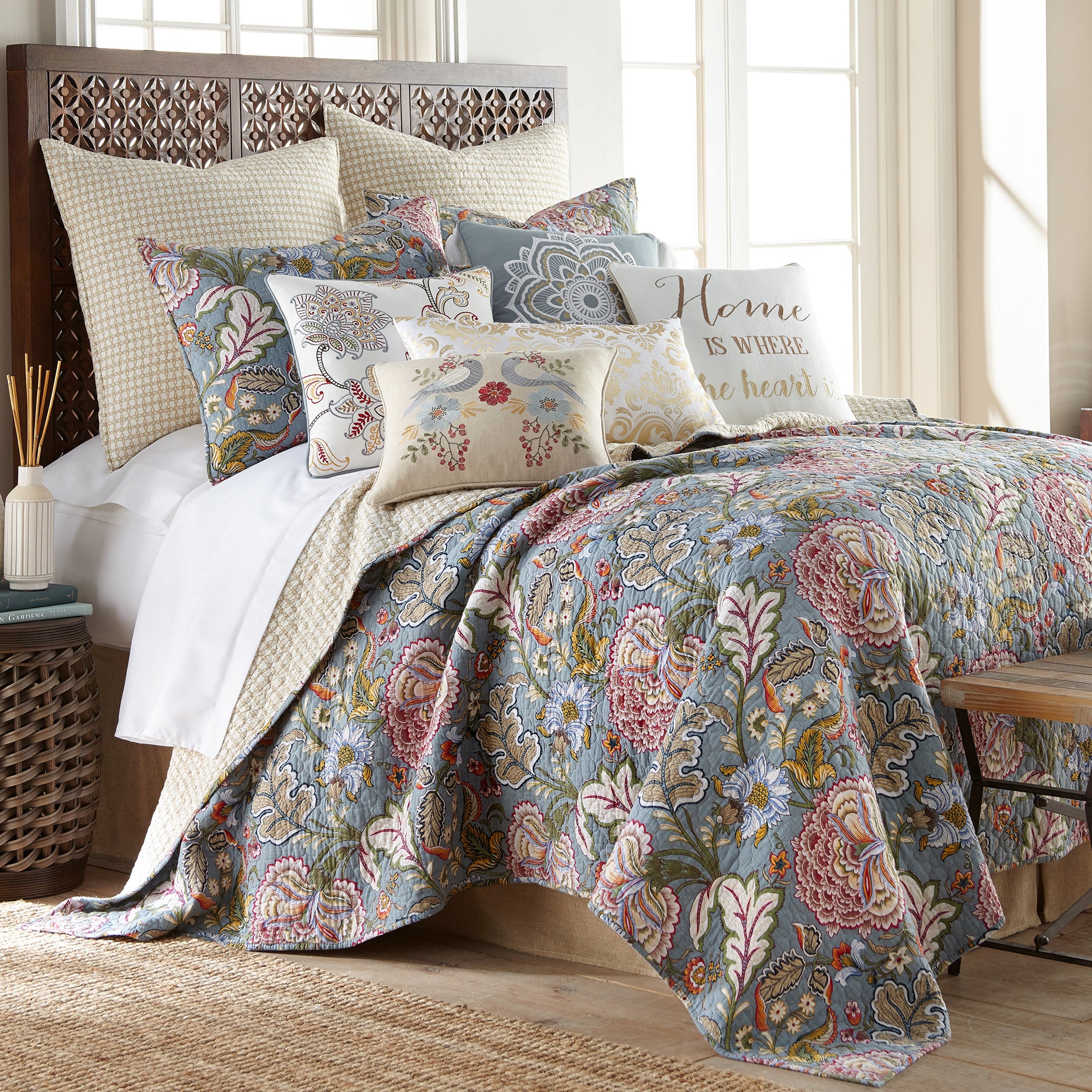 Floral pillow hot sale shams