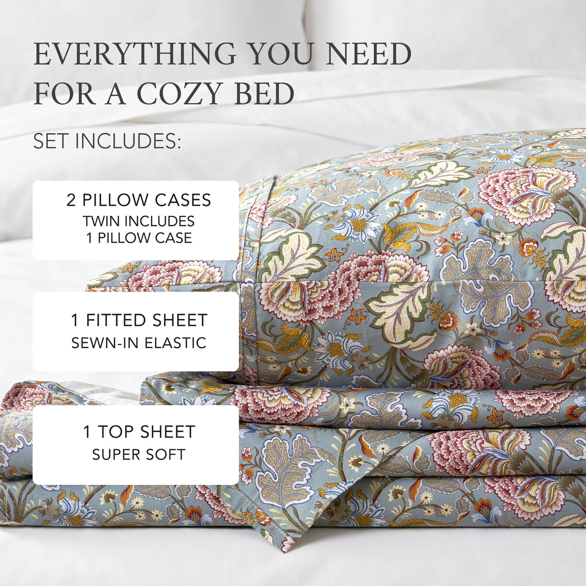 Angelica Cotton Sateen Sheet Set