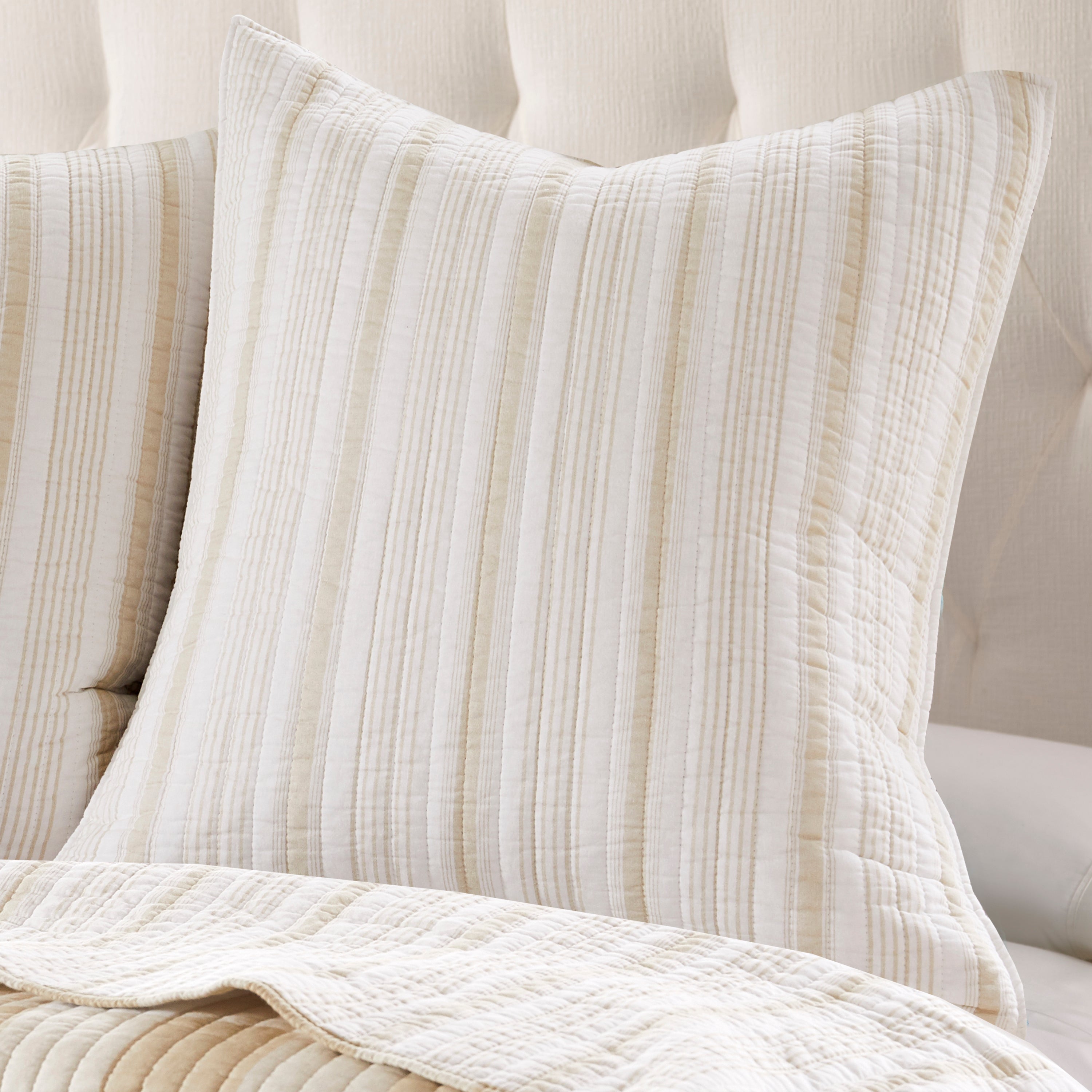 Camden Euro Sham Set of 2 - Quilt back Stripe