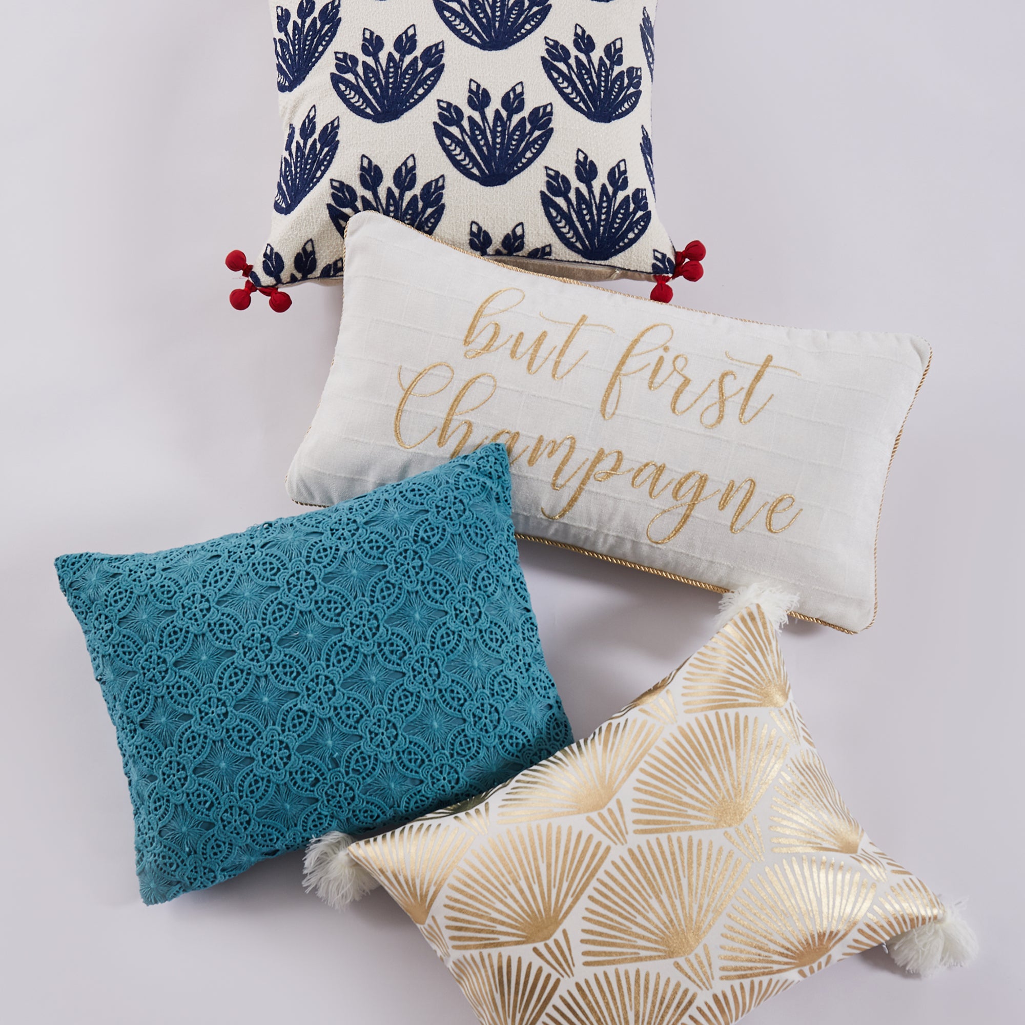 Nanette Lace Overlay Pillow