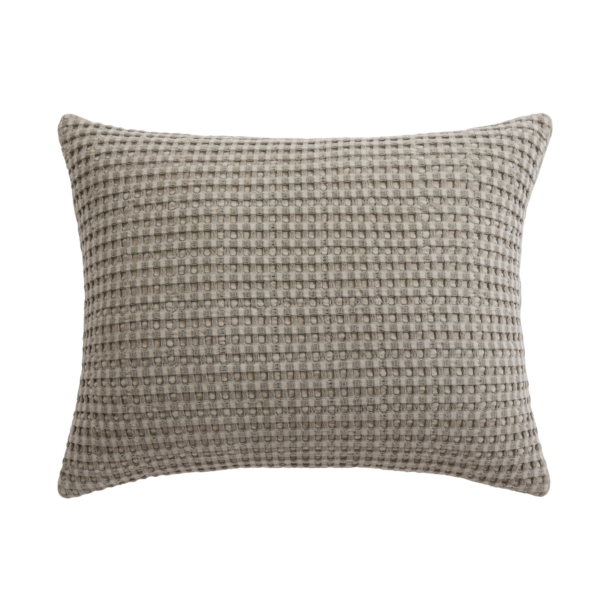 Mills Waffle Taupe Pillow 14x18