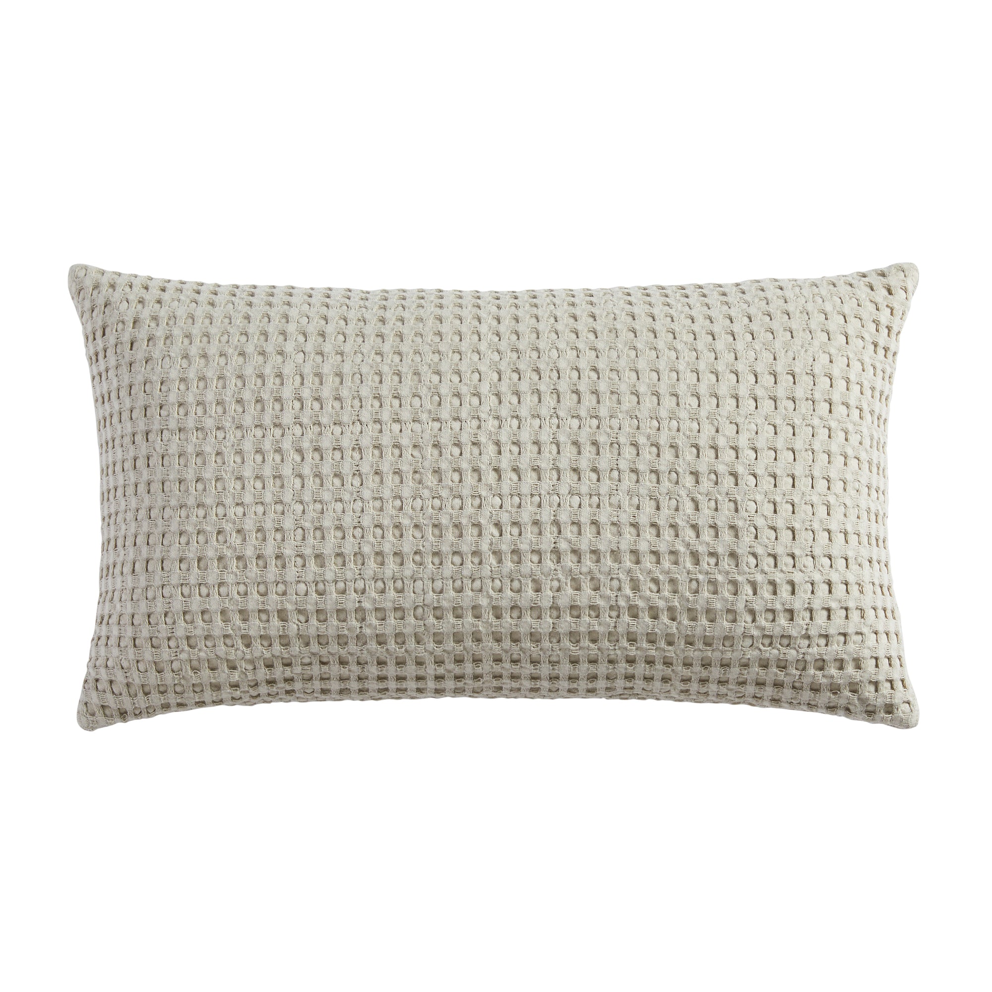 Mills Waffle Taupe Pillow 12x24
