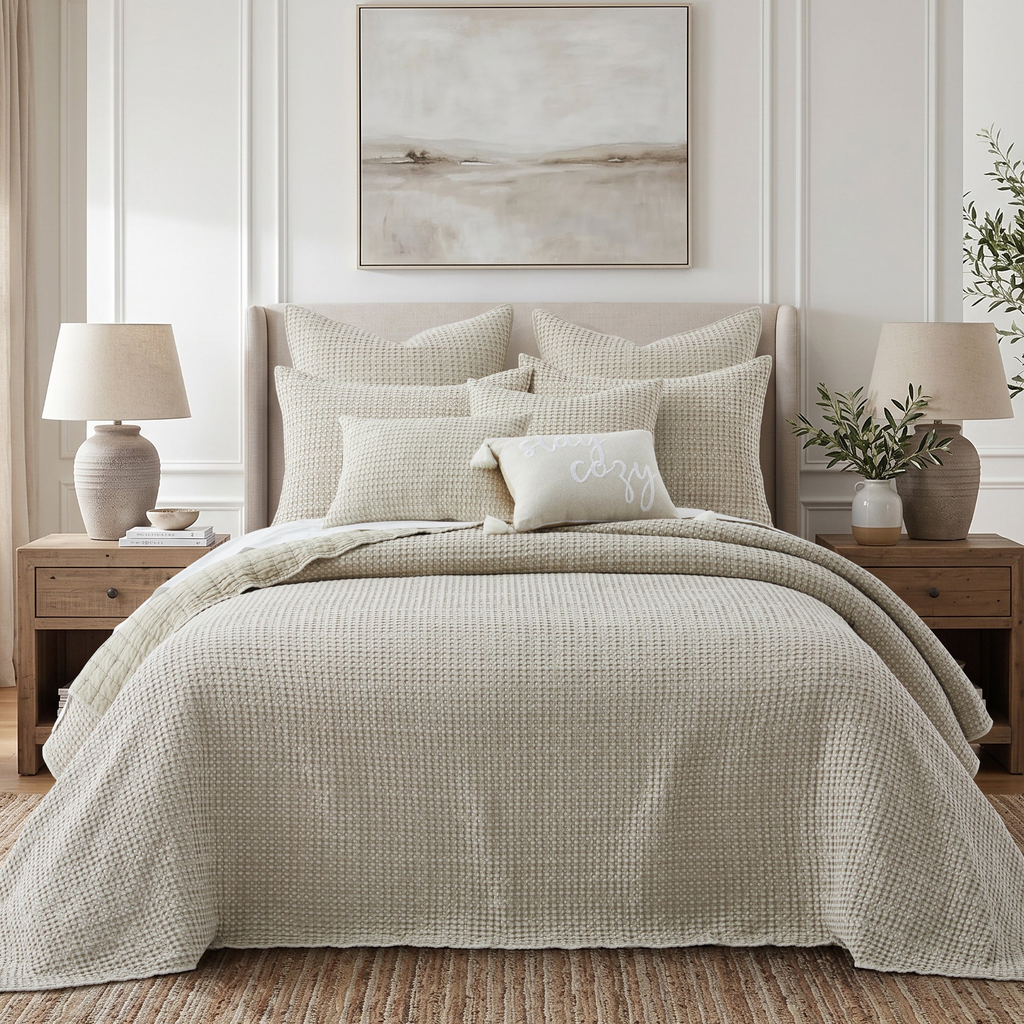 Mills Waffle Bedspread Set