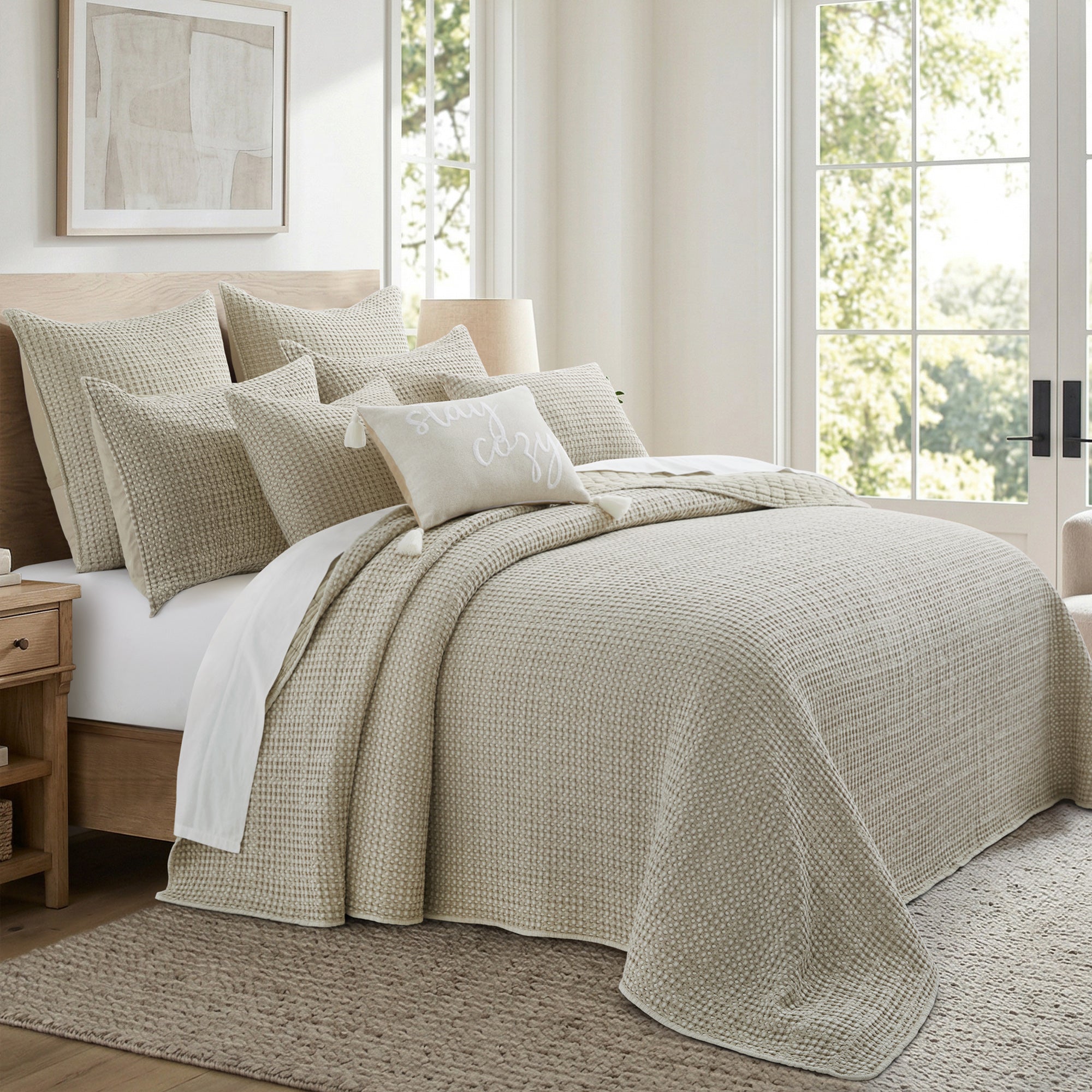 Mills Waffle Bedspread Set