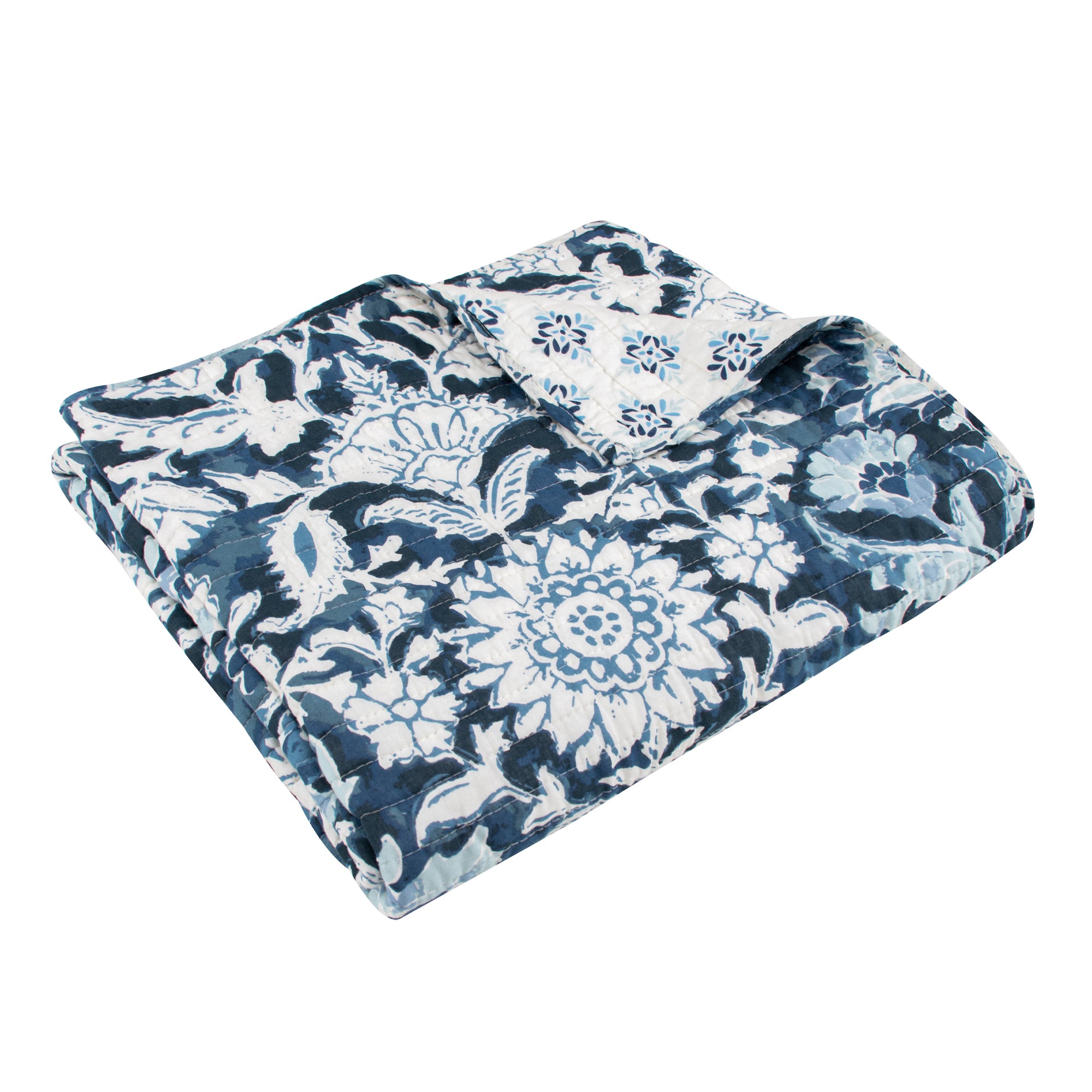 Laure Indigo Quilted Throw