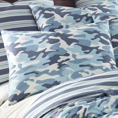TAION: Veste matelassée réversible bleu marine rembourrée en duvet TAION: Veste matelassée réversible bleu marine rembourrée en duvet
