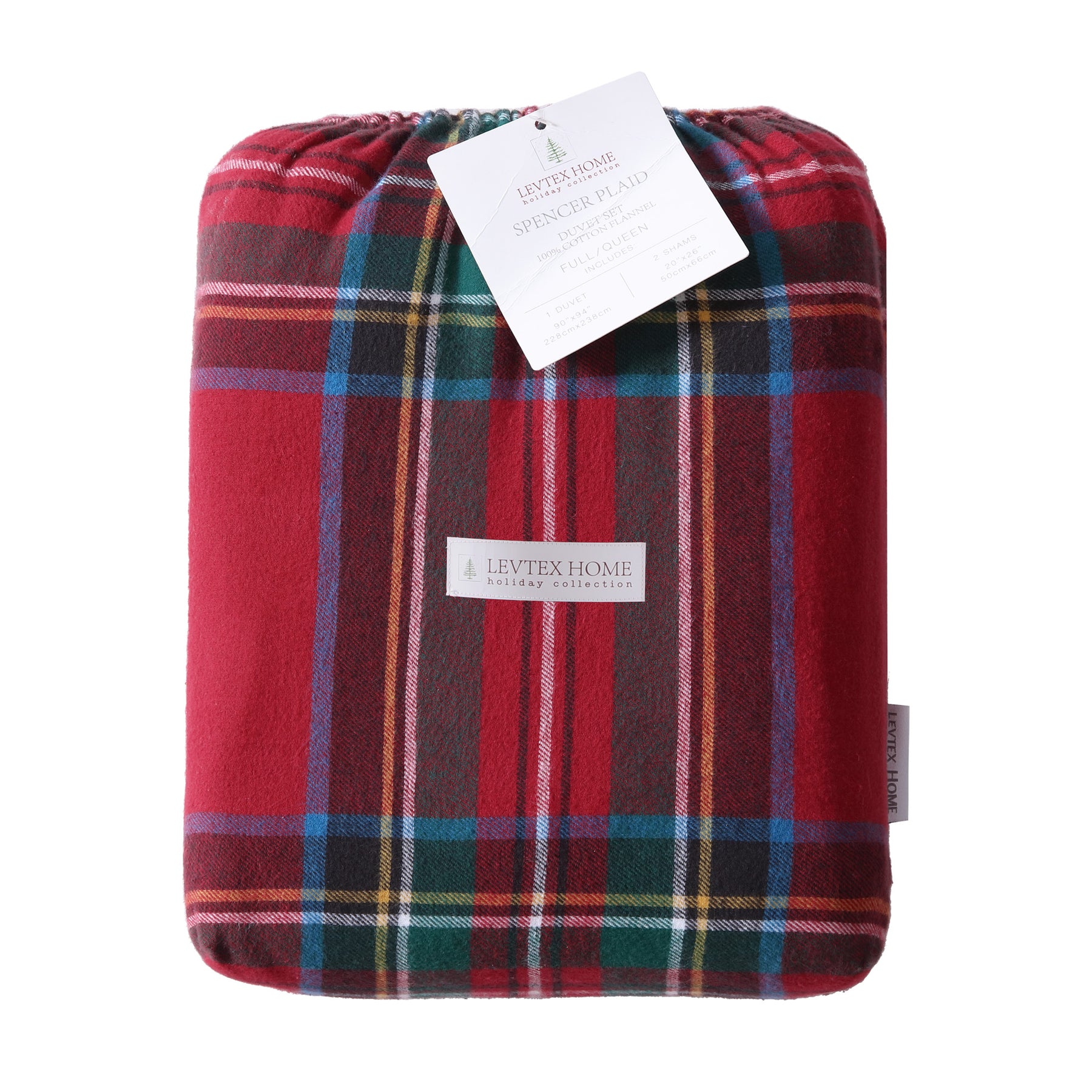 Levtex Home Spencer Plaid Flannel Duvet Comforter Set Cotton Levtex Home