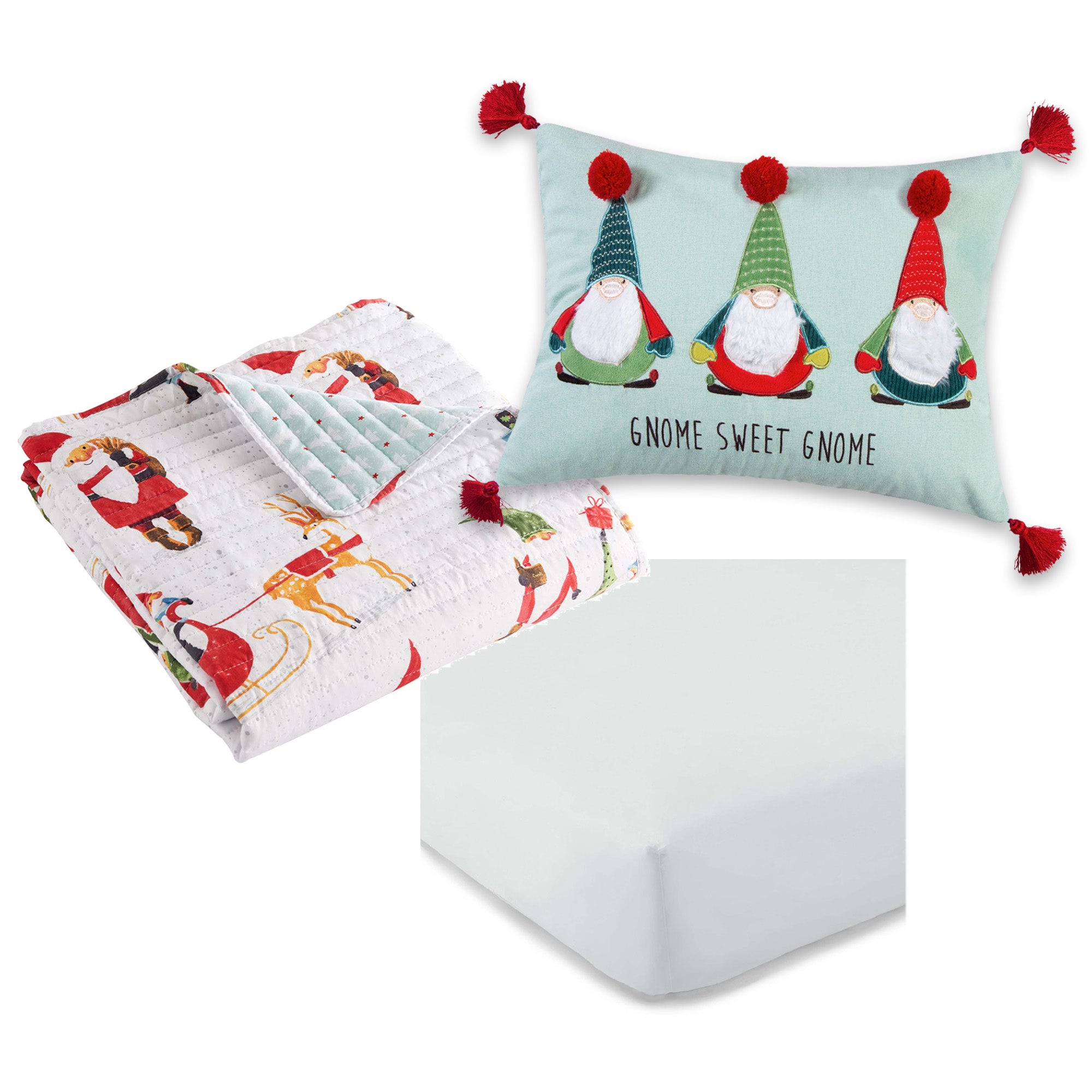 Gnome for the Holidays 3-Piece Bedding Toddler Set
