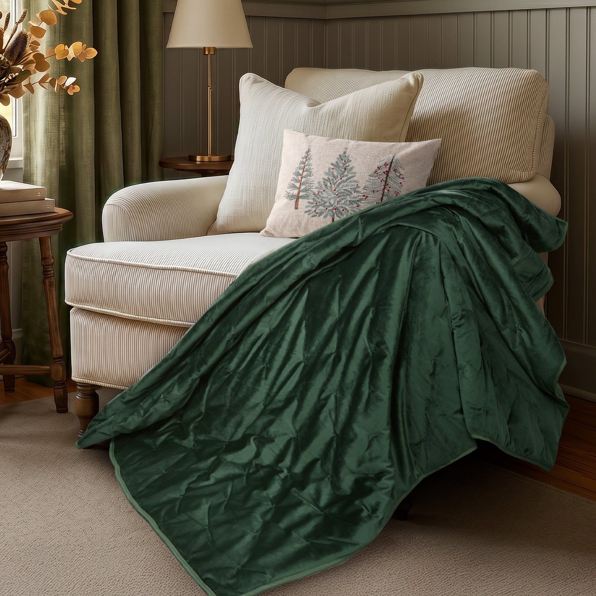BH Calabria Velvet Ochre Quilted Throw